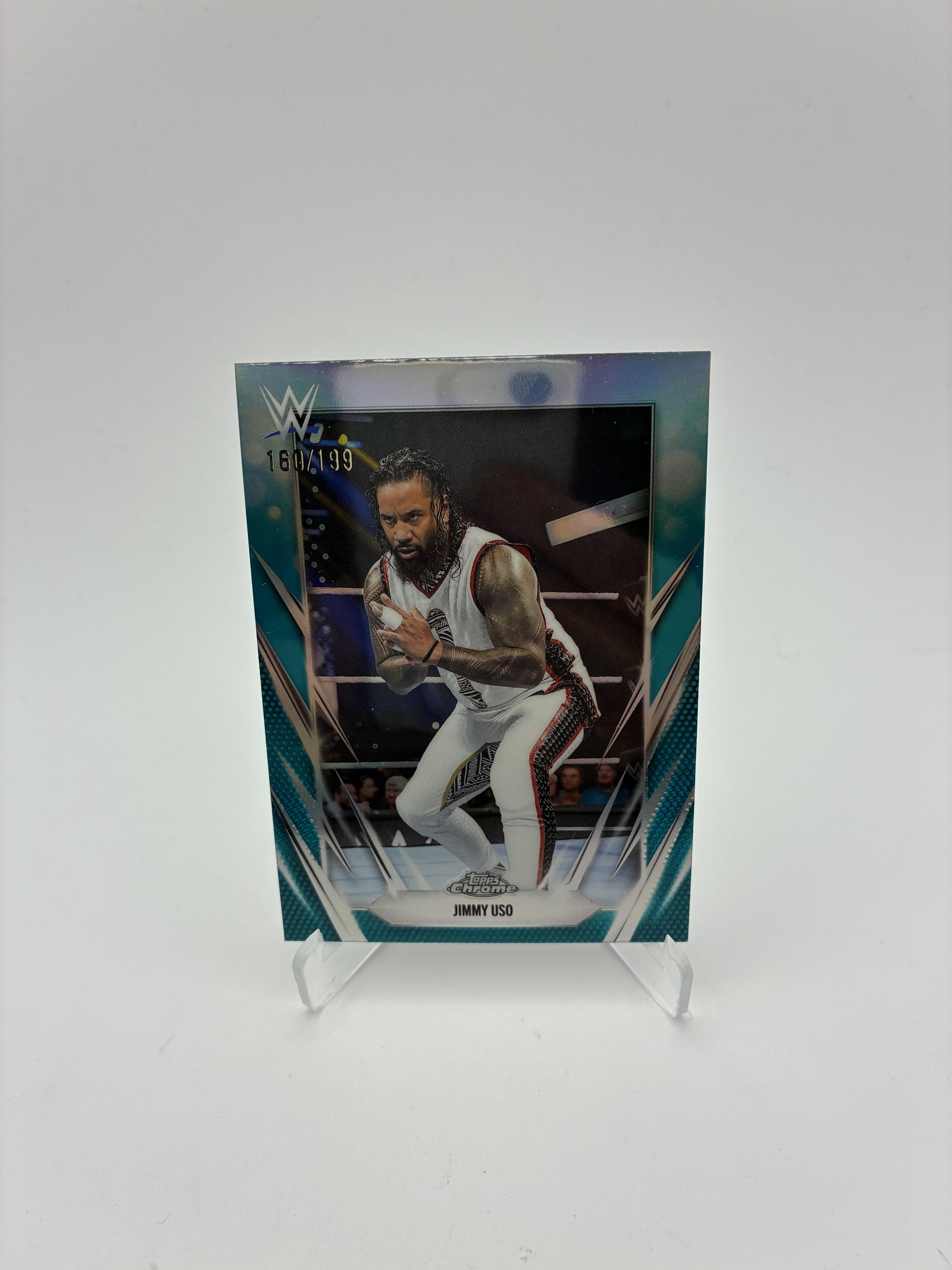 2026 Topps Chrome WWE #31 Jimmy Uso Aqua Refractor #/199