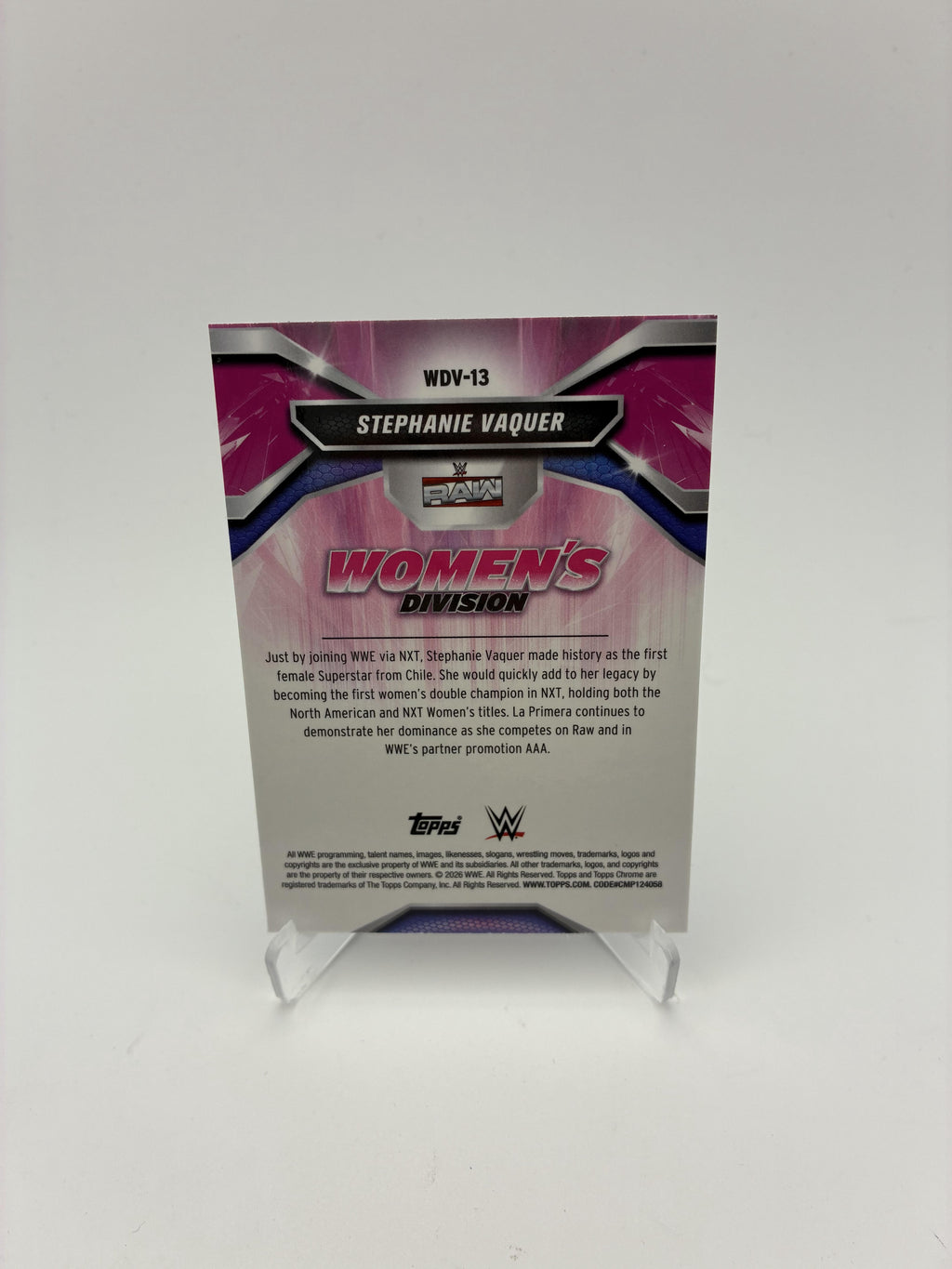 2026 Topps Chrome WWE #WDV-13 Stephanie Vaquer Women's Division Refractor #/150
