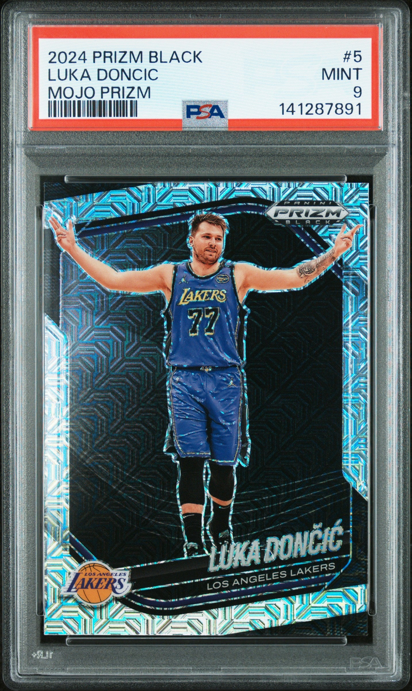 2024 Panini Prizm Black #5 Luka Doncic Mojo Prizm PSA 9 #/25