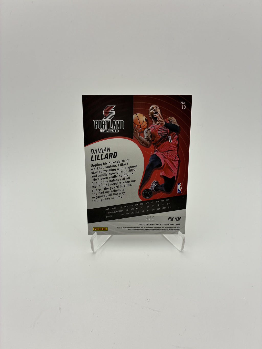 2022-23 Panini Revolution #10 Damian Lillard Chinese New Year Holo Gold #/8
