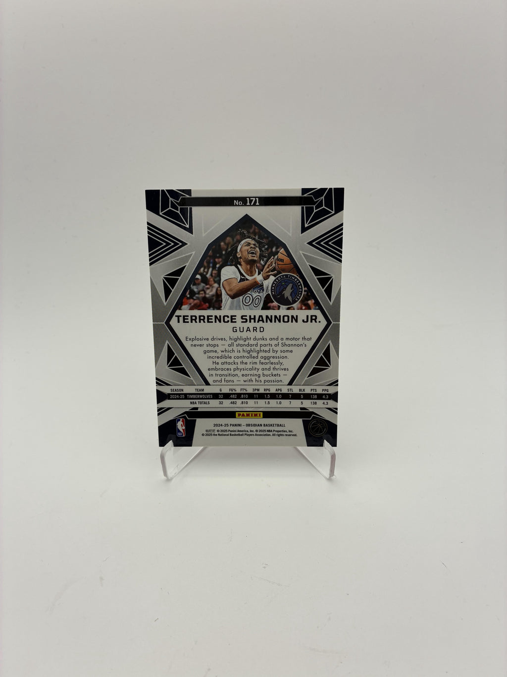 2024-25 Panini Obsidian #171 Terrence Shannon Jr. Electric Etch Red Flood