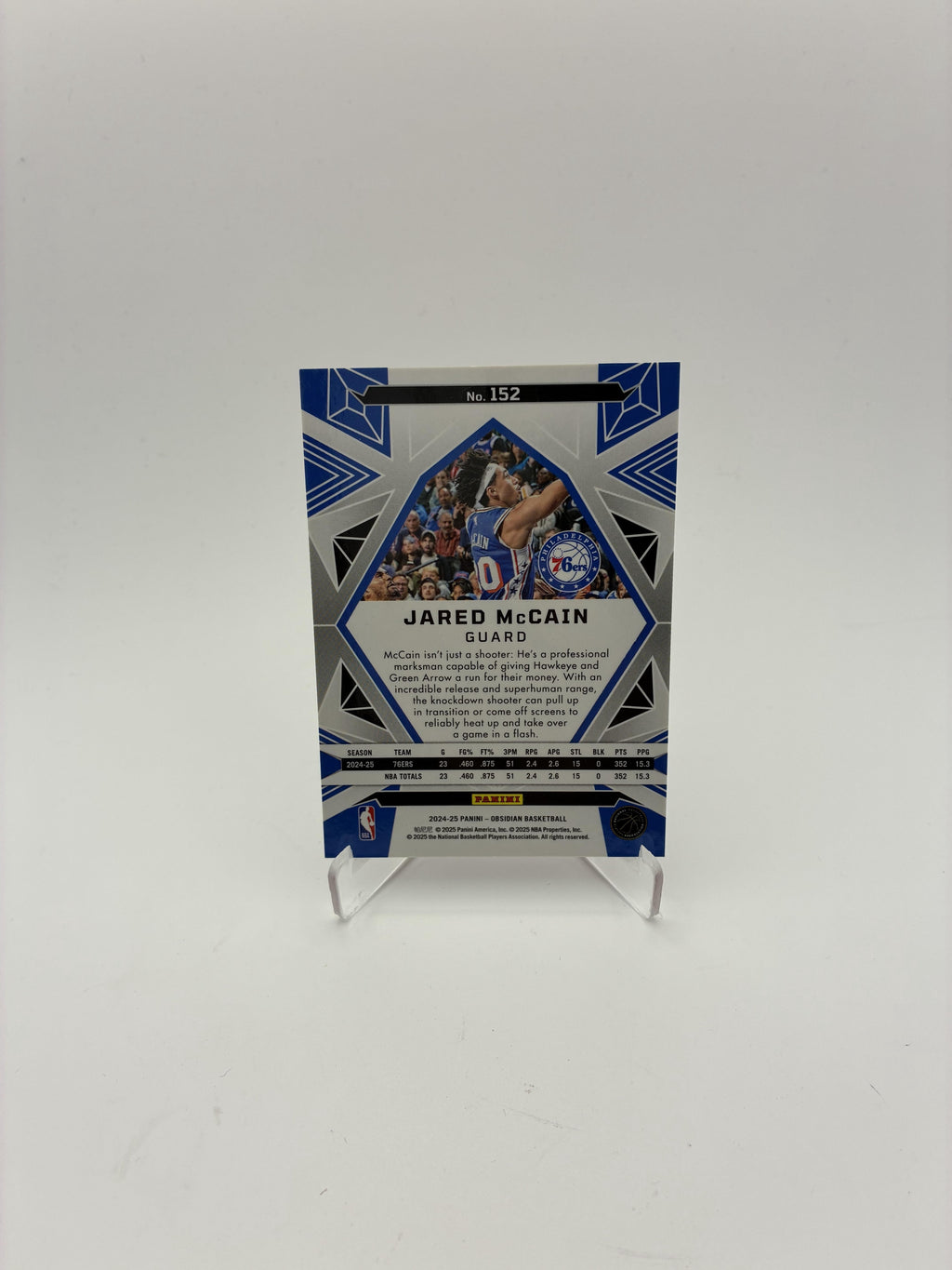 2024-25 Panini Obsidian #152 Jared McCain Electric Etch Red Flood