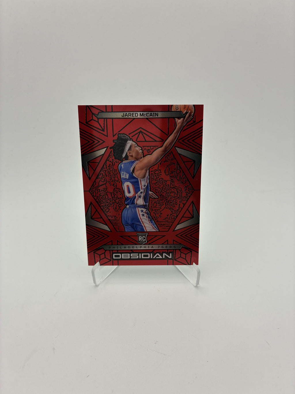 2024-25 Panini Obsidian #152 Jared McCain Electric Etch Red Flood