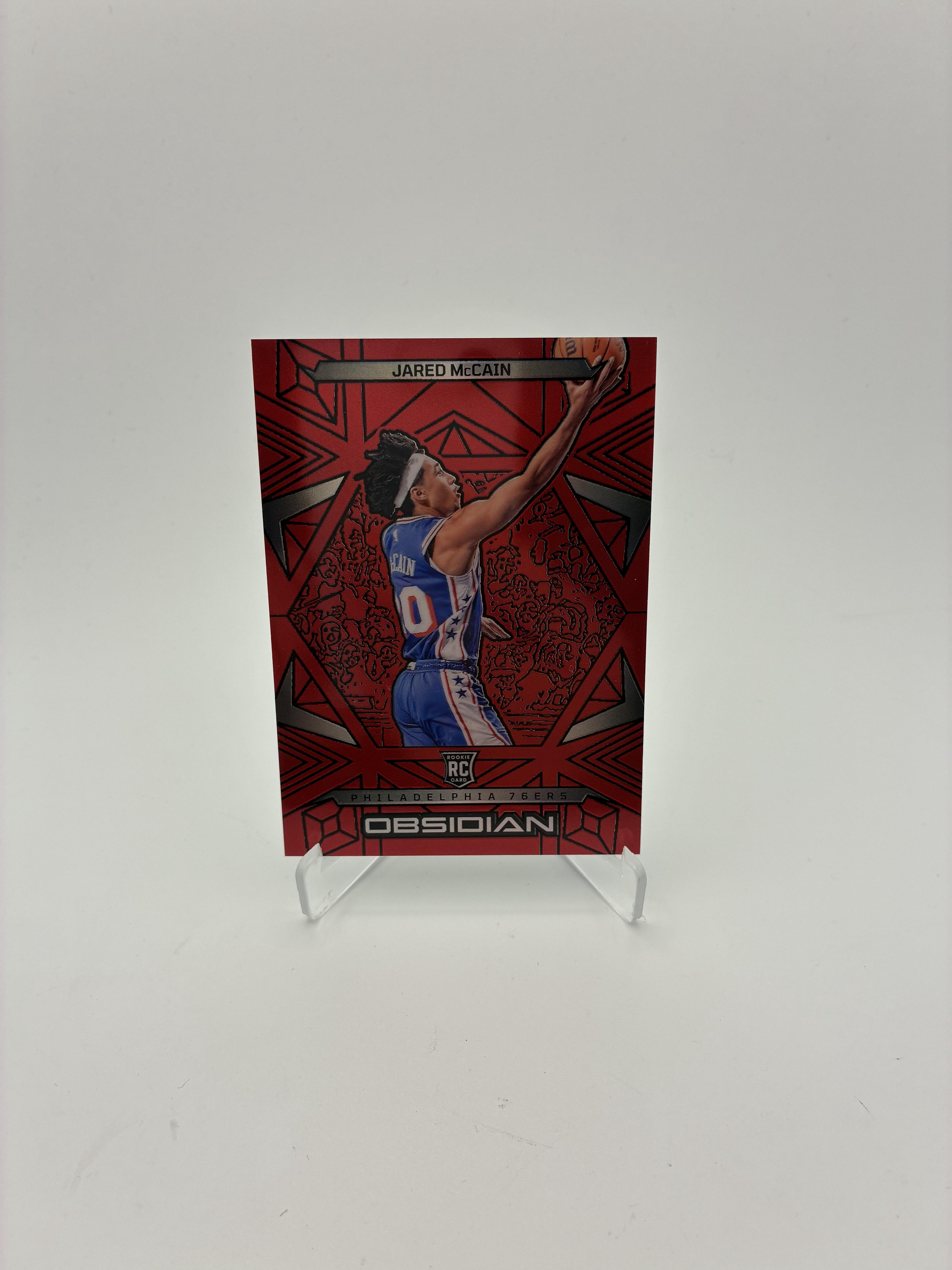 2024-25 Panini Obsidian #152 Jared McCain Electric Etch Red Flood