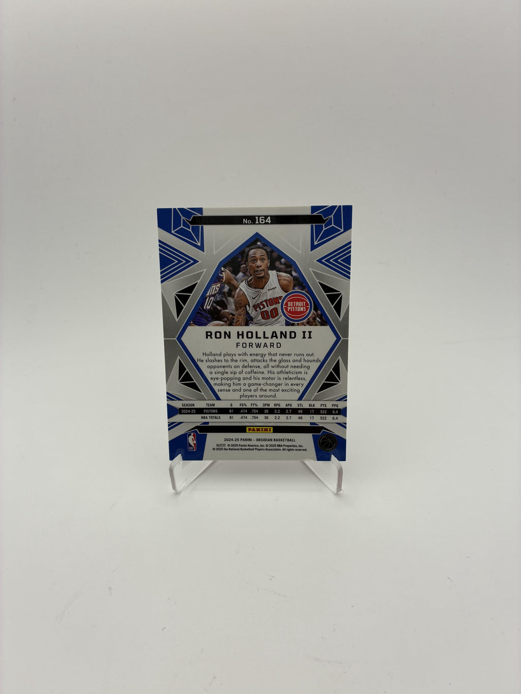 2024-25 Panini Obsidian #164 Ron Holland II Electric Etch Red Flood