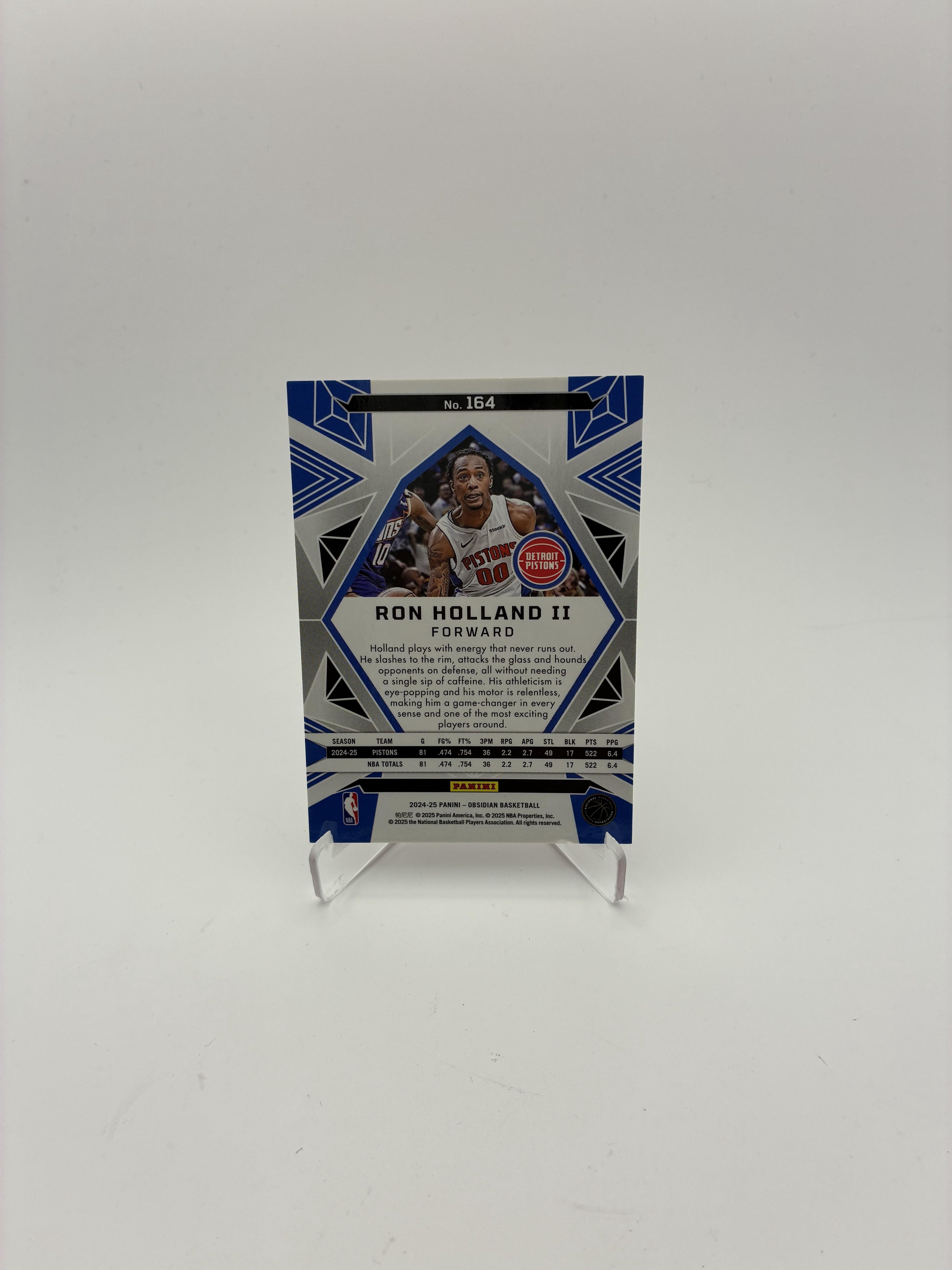 2024-25 Panini Obsidian #164 Ron Holland II Electric Etch Red Flood