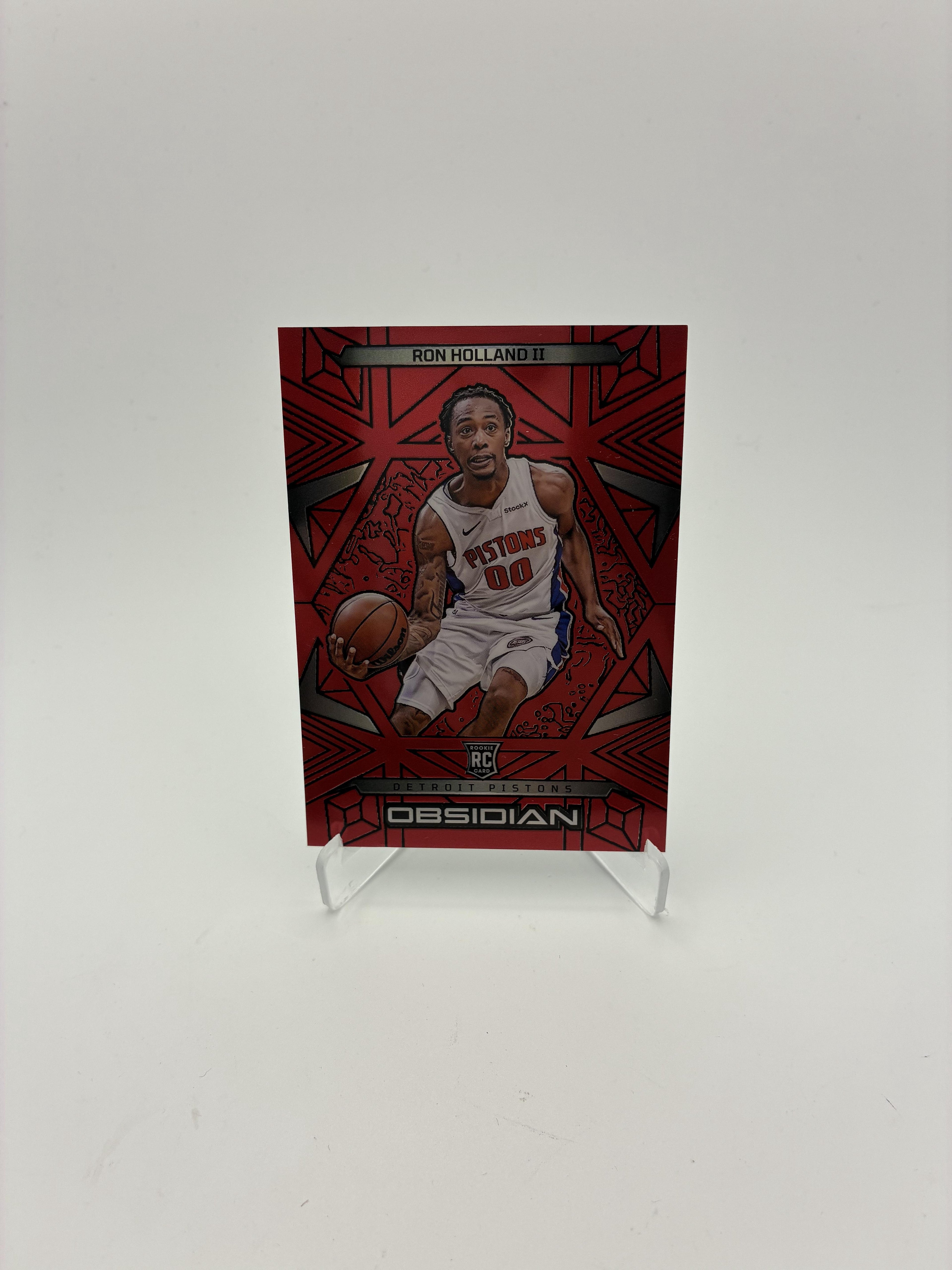 2024-25 Panini Obsidian #164 Ron Holland II Electric Etch Red Flood