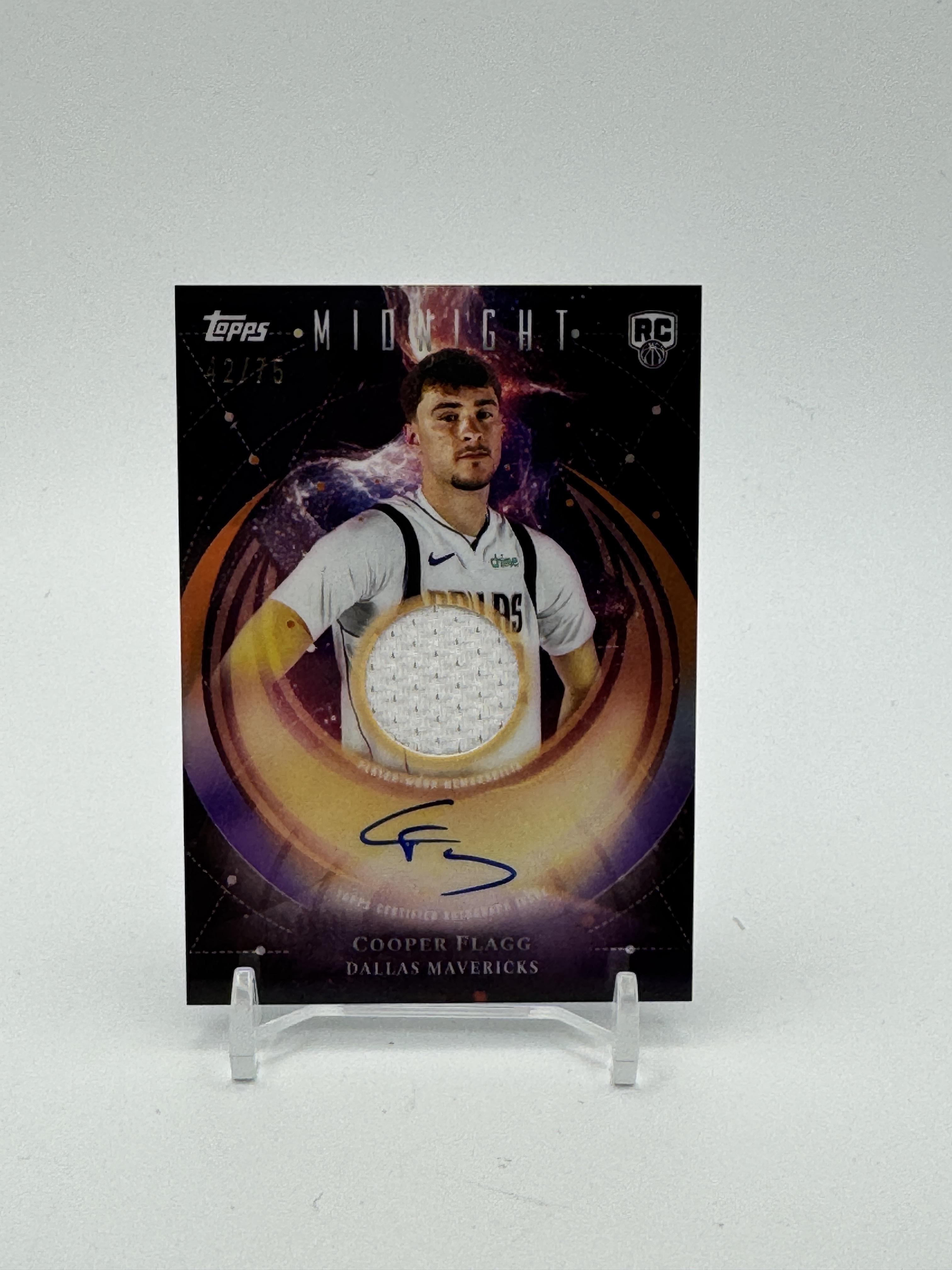 2025-26 Topps Midnight #RJA-CF Cooper Flagg Rookie Jersey Autographs Dusk #/75