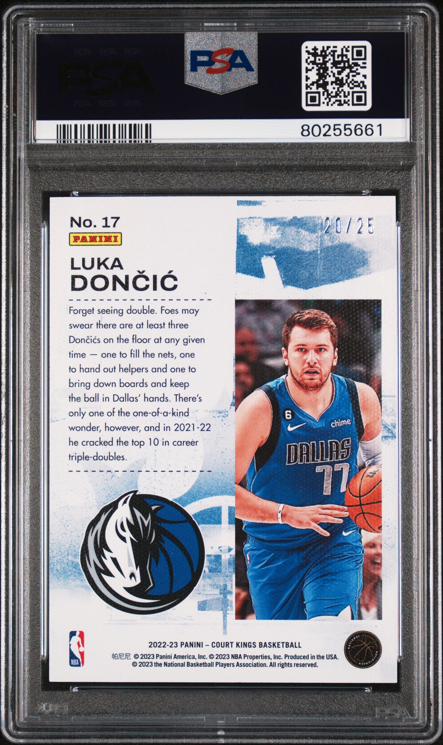 2022 Panini Court Kings Double Exposure #17 Luka Doncic -Jade PSA 10 #/25