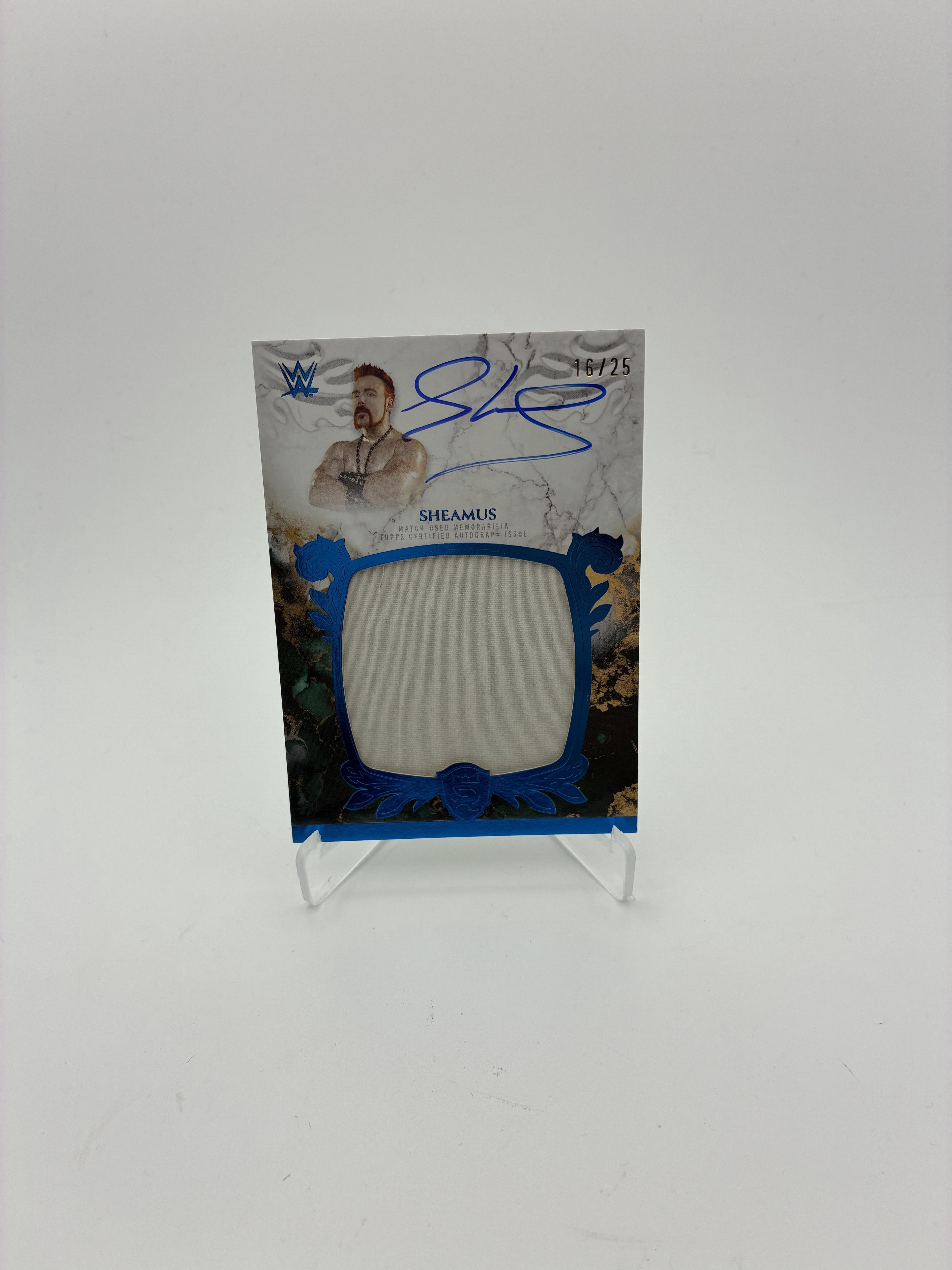 2025 Topps Royalty WWE #RYA-SHM Sheamus Royalty Relic Autographs Blue #/25