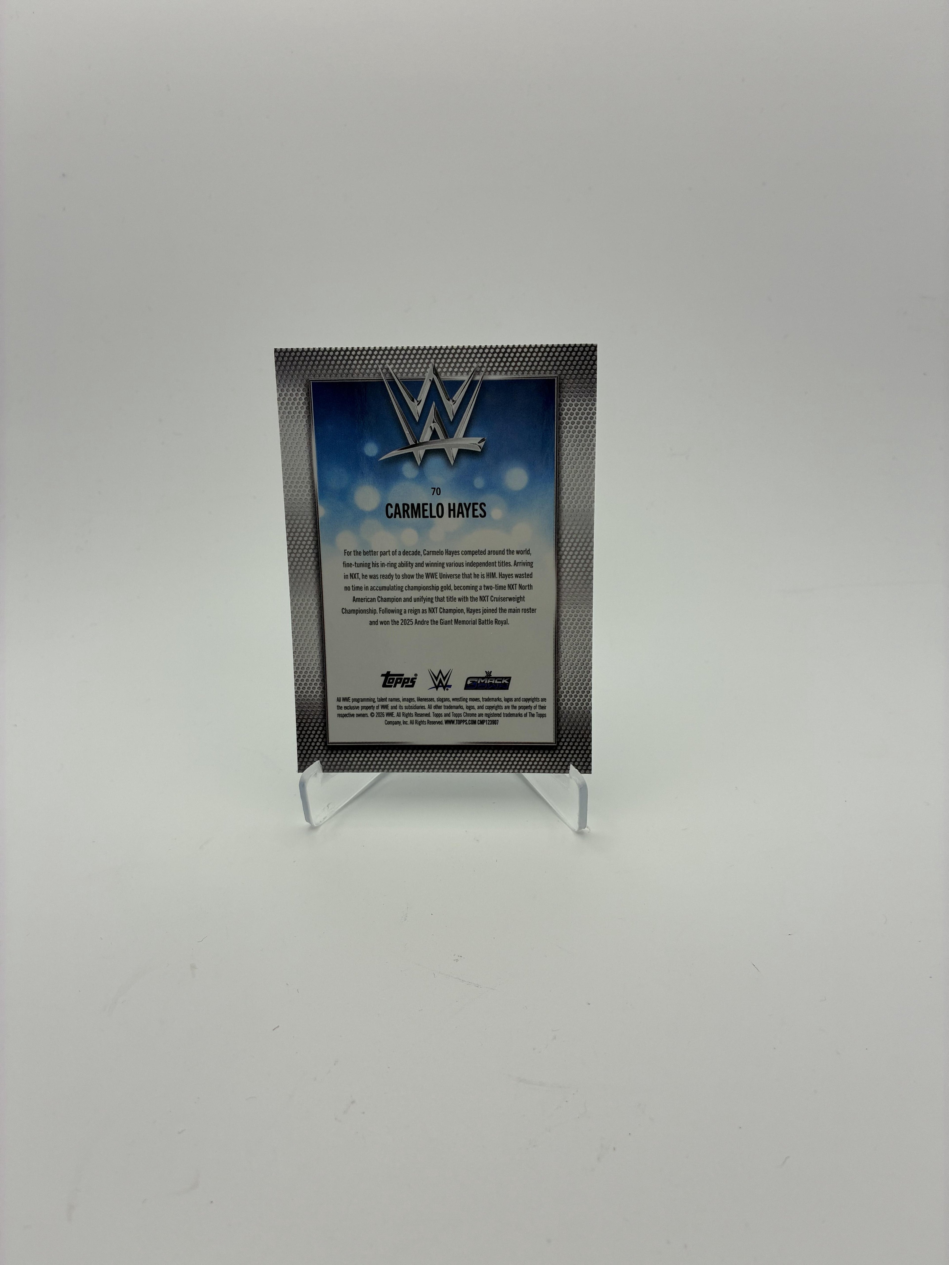 2026 Topps Chrome WWE #70 Carmelo Hayes Logofractor