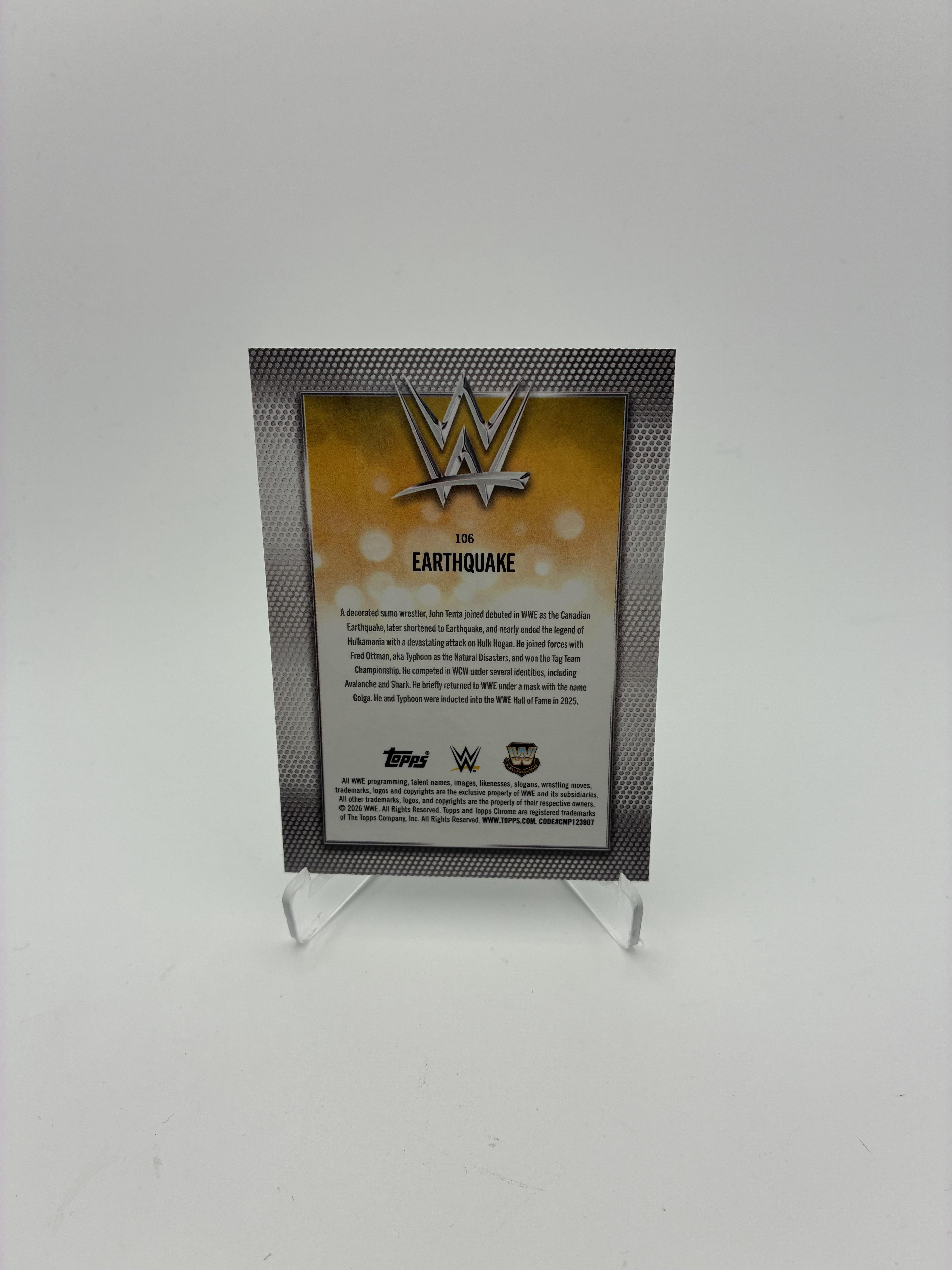 2026 Topps Chrome WWE #106 Earthquake Logofractor