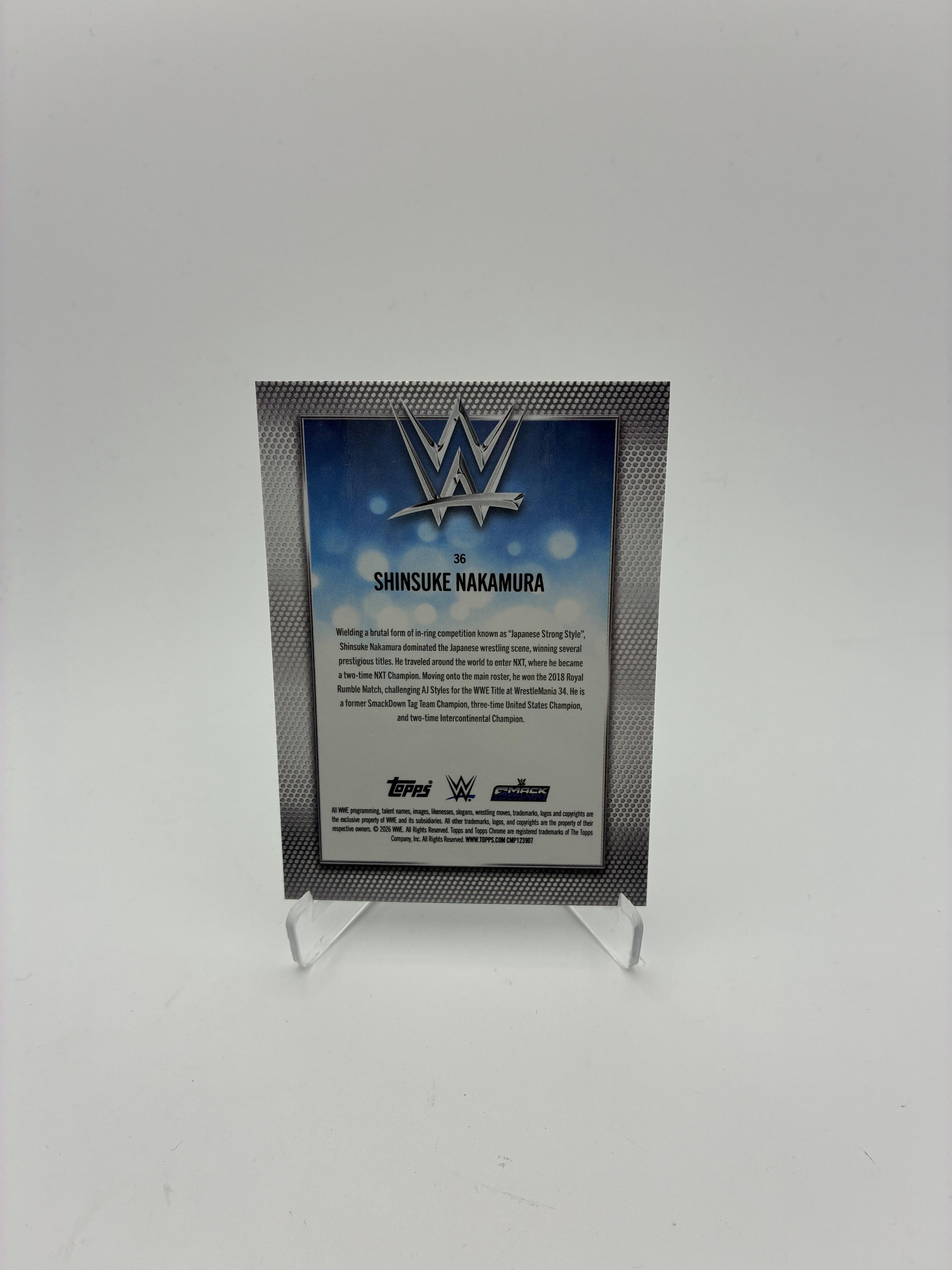2026 Topps Chrome WWE #36 Shinsuke Nakamura Logofractor
