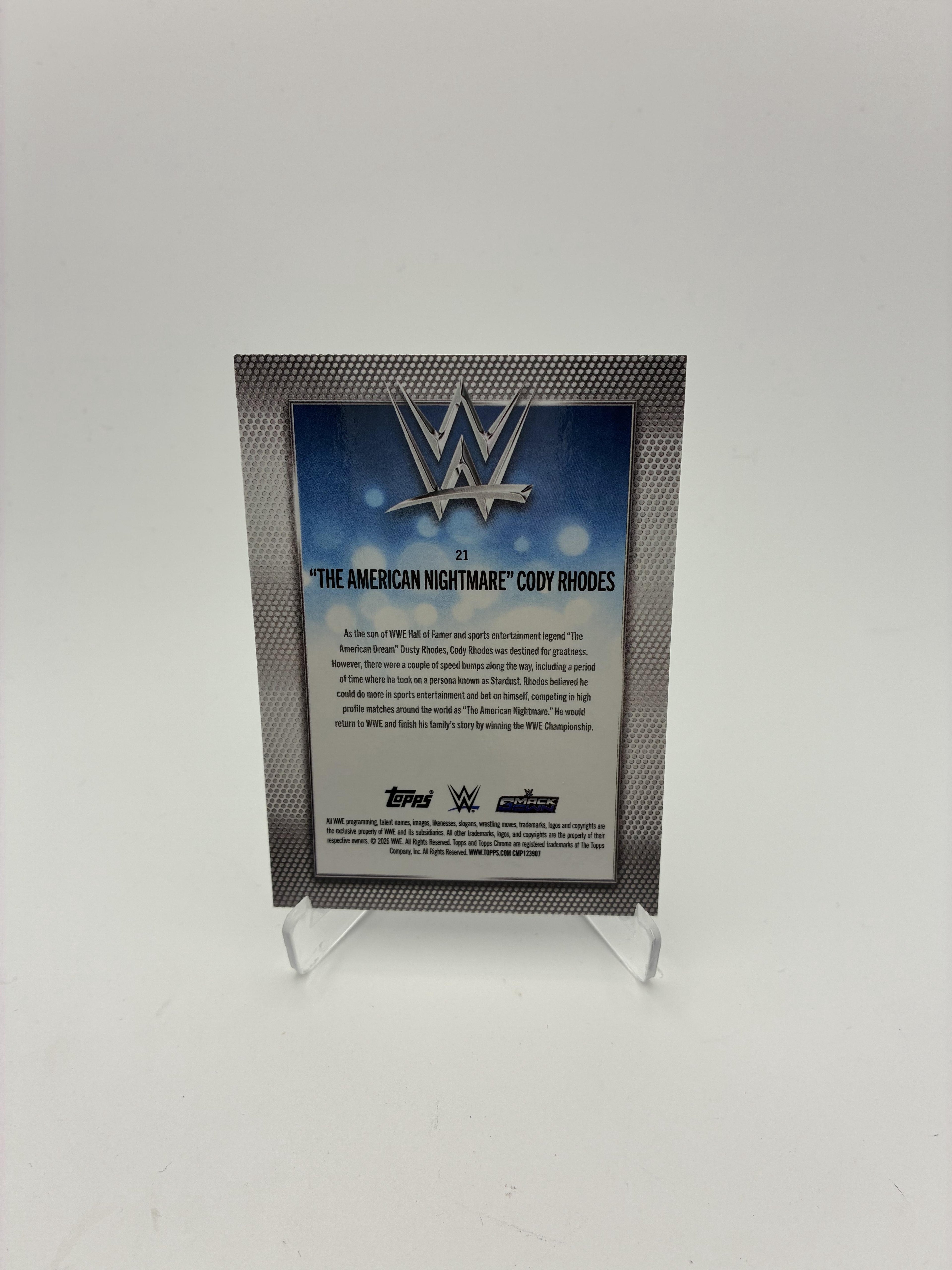 2026 Topps Chrome WWE #21 "The American Nightmare" Cody Rhodes Logofractor