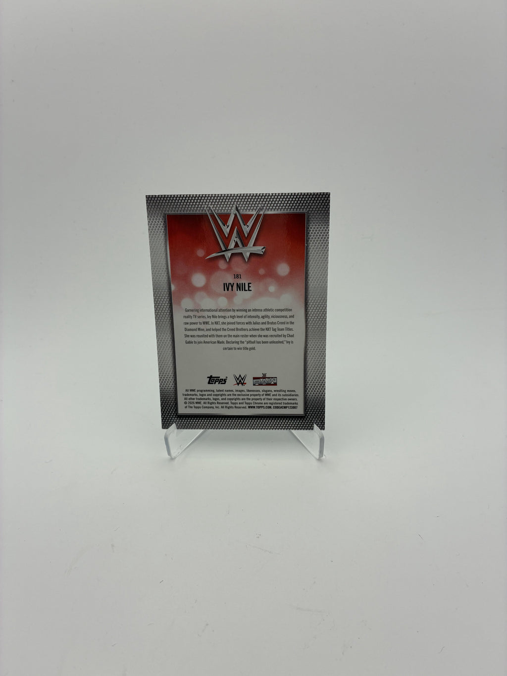2026 Topps Chrome WWE #181 Ivy Nile Blue Geometric Refractor #/150