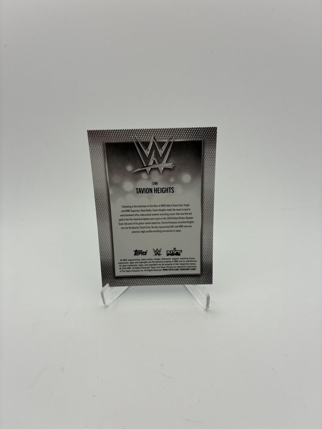 2026 Topps Chrome WWE #196 Tavion Heights Blue Geometric Refractor #/150