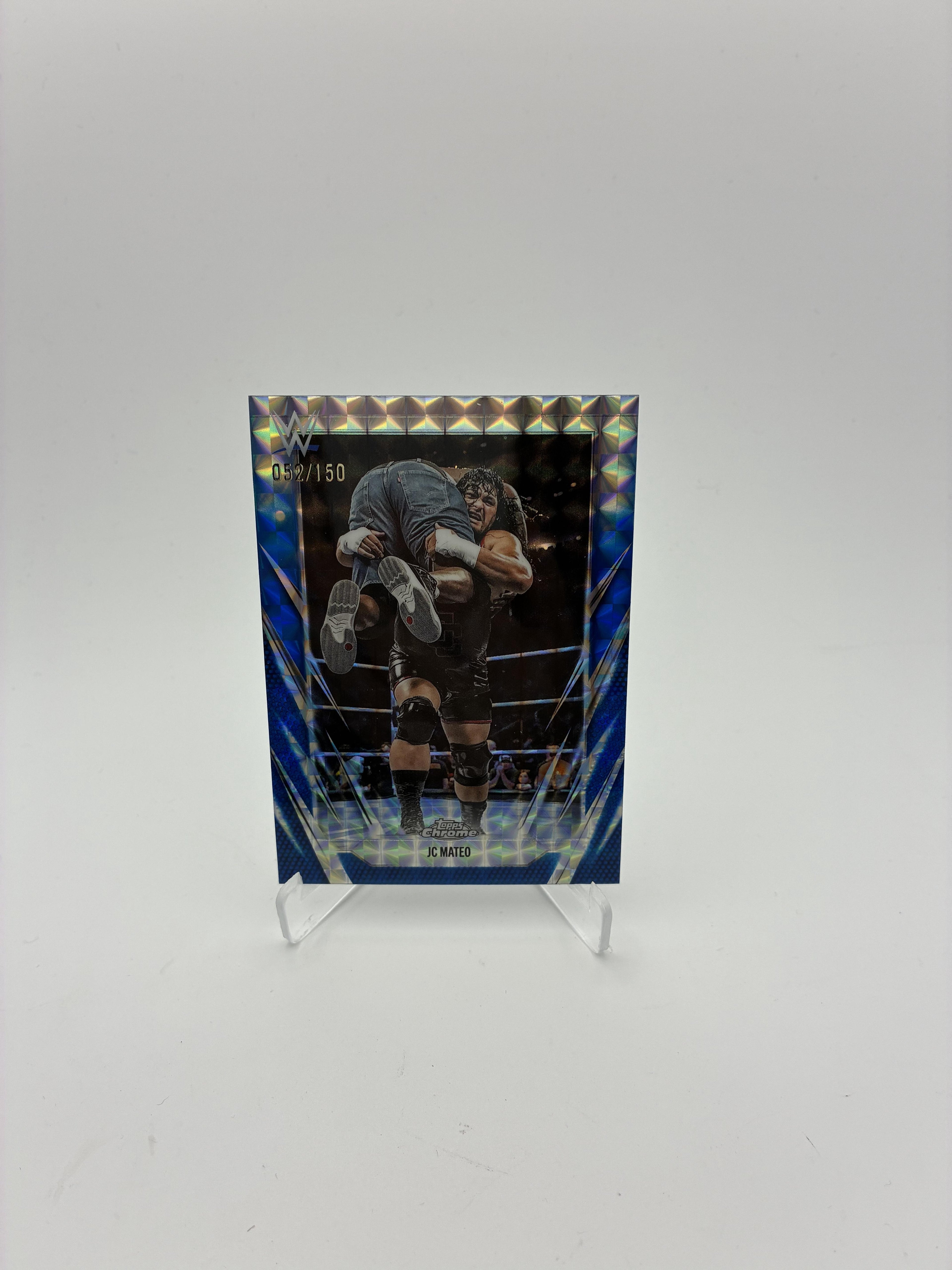 2026 Topps Chrome WWE #100 JC Mateo Blue Geometric Refractor #/150