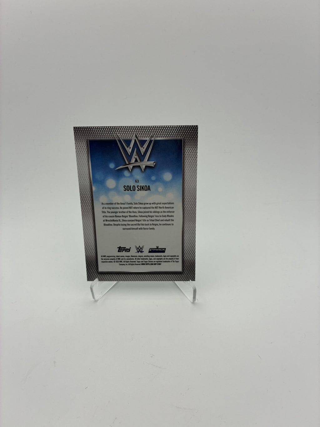 2026 Topps Chrome WWE #63 Solo Sikoa Aqua Refractor #/199