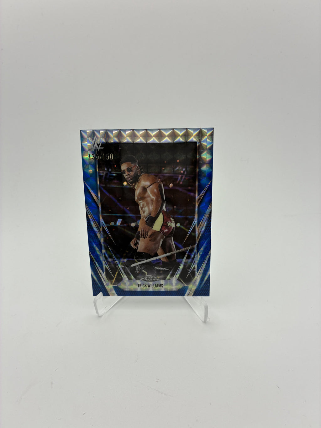 2026 Topps Chrome WWE #52 Trick Williams Blue Geometric Refractor #/150