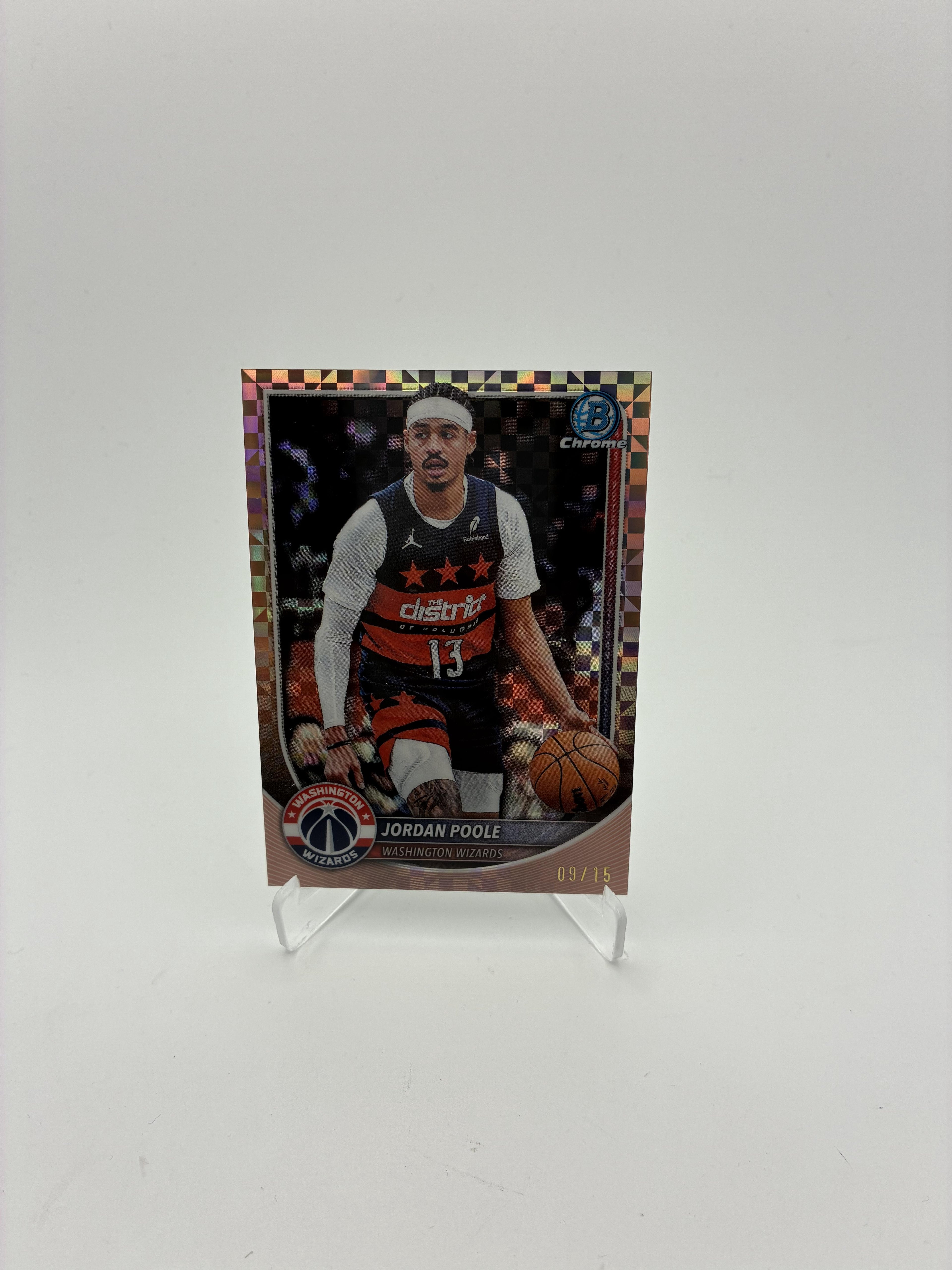 2025-26 Bowman #BCV-97 Jordan Poole Chrome Rose Gold Mini-Diamond Refractor #/15