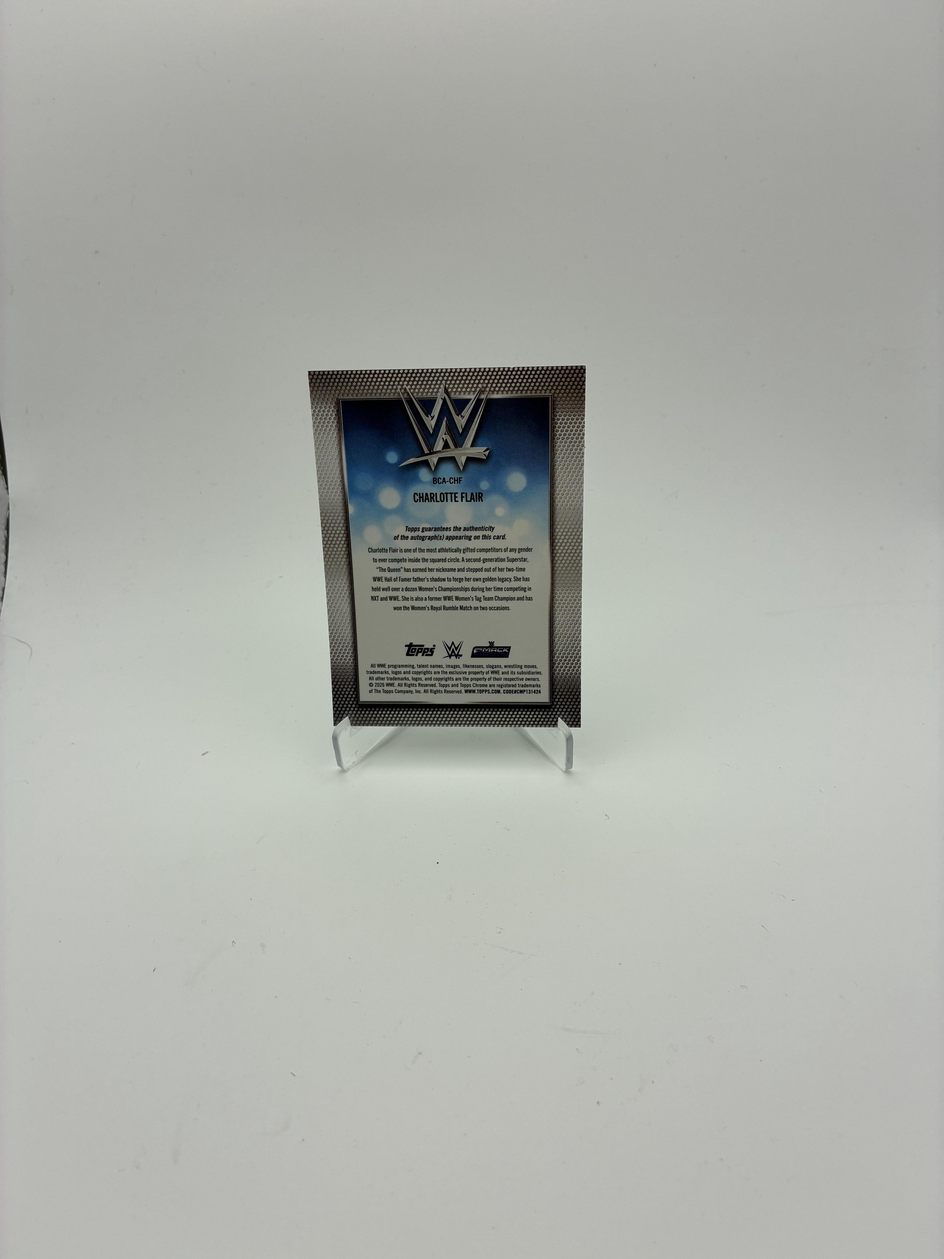 2026 Topps Chrome WWE Charlotte Flair Base Autograph Gold Refractor #/50