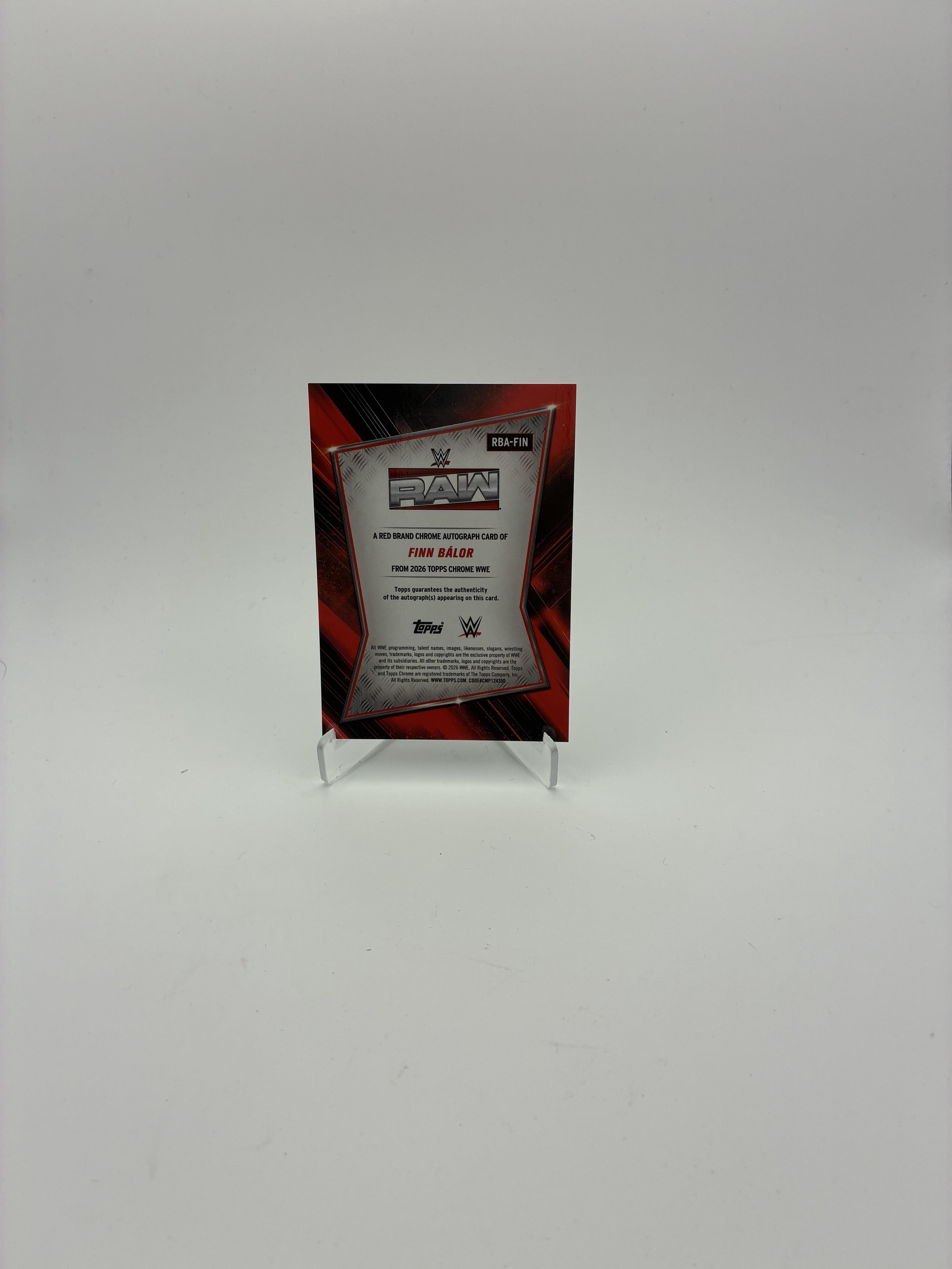 2026 Topps Chrome WWE #RBA-FIN Finn BÃ¡lor Red Brand Autographs
