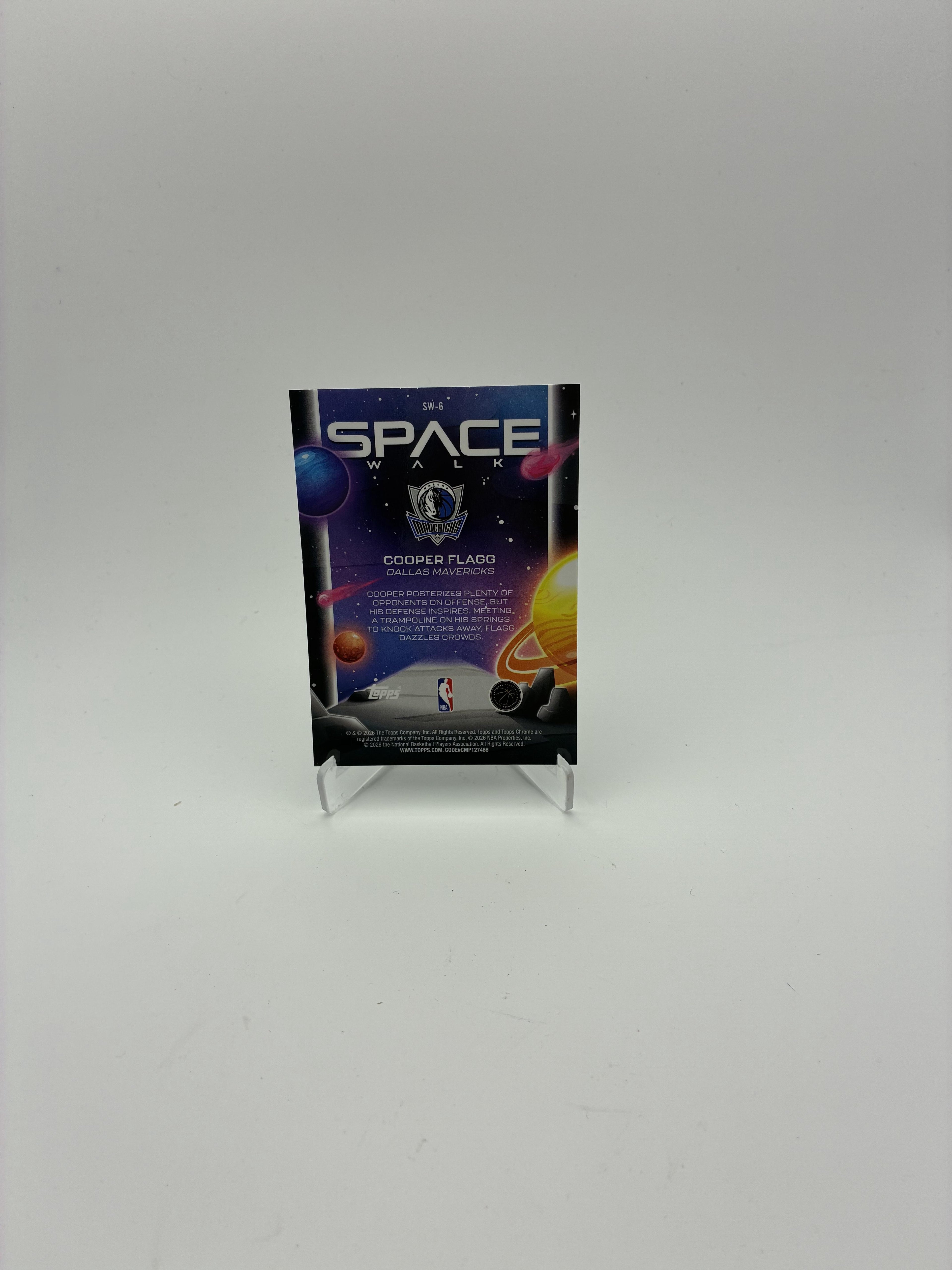2025-26 Topps Cosmic Chrome Basketball Cooper Flagg SW-6 Spacewalk