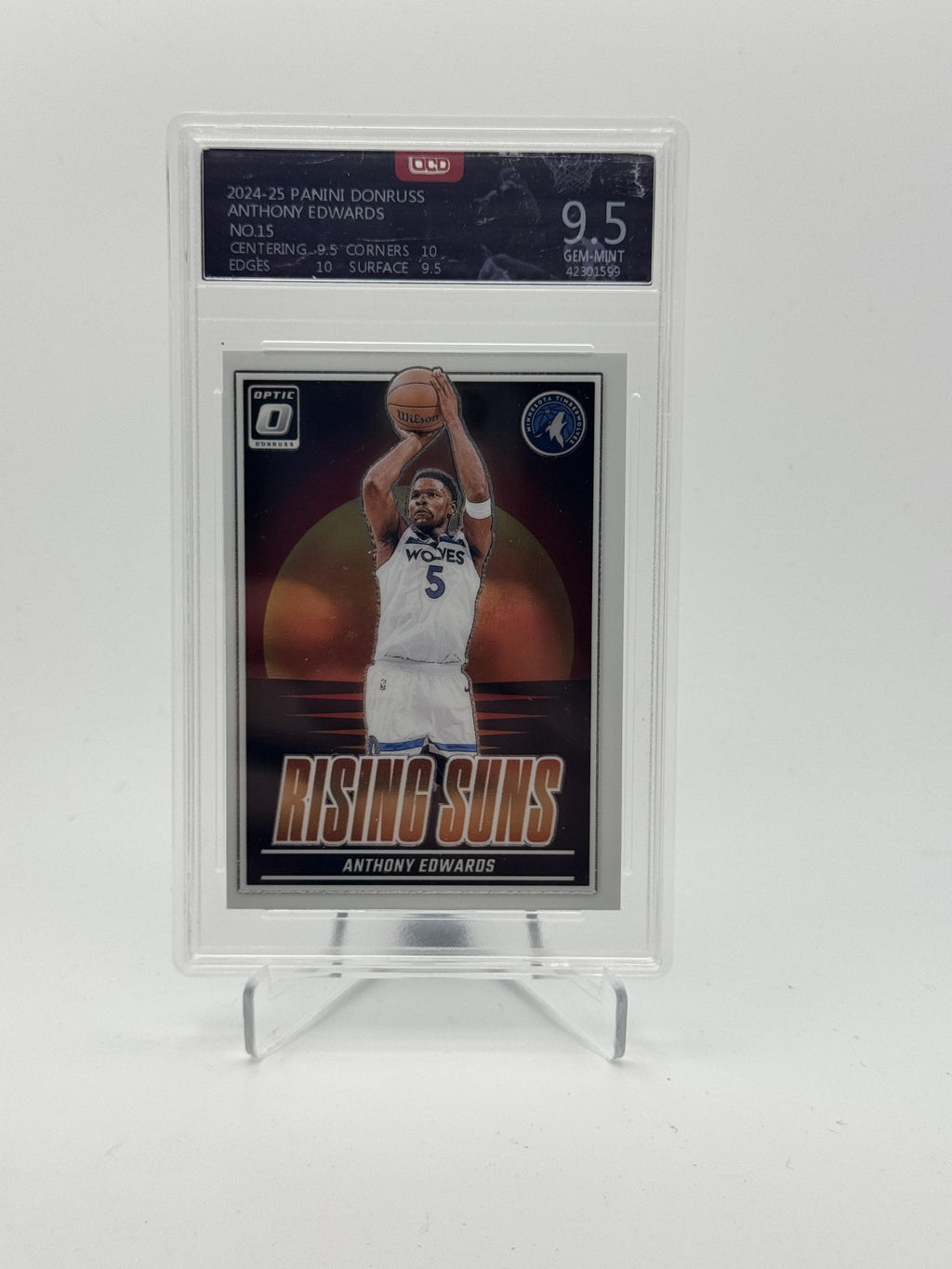 2024-25 Donruss Optic #15 Anthony Edwards Rising Suns OCD-9.5