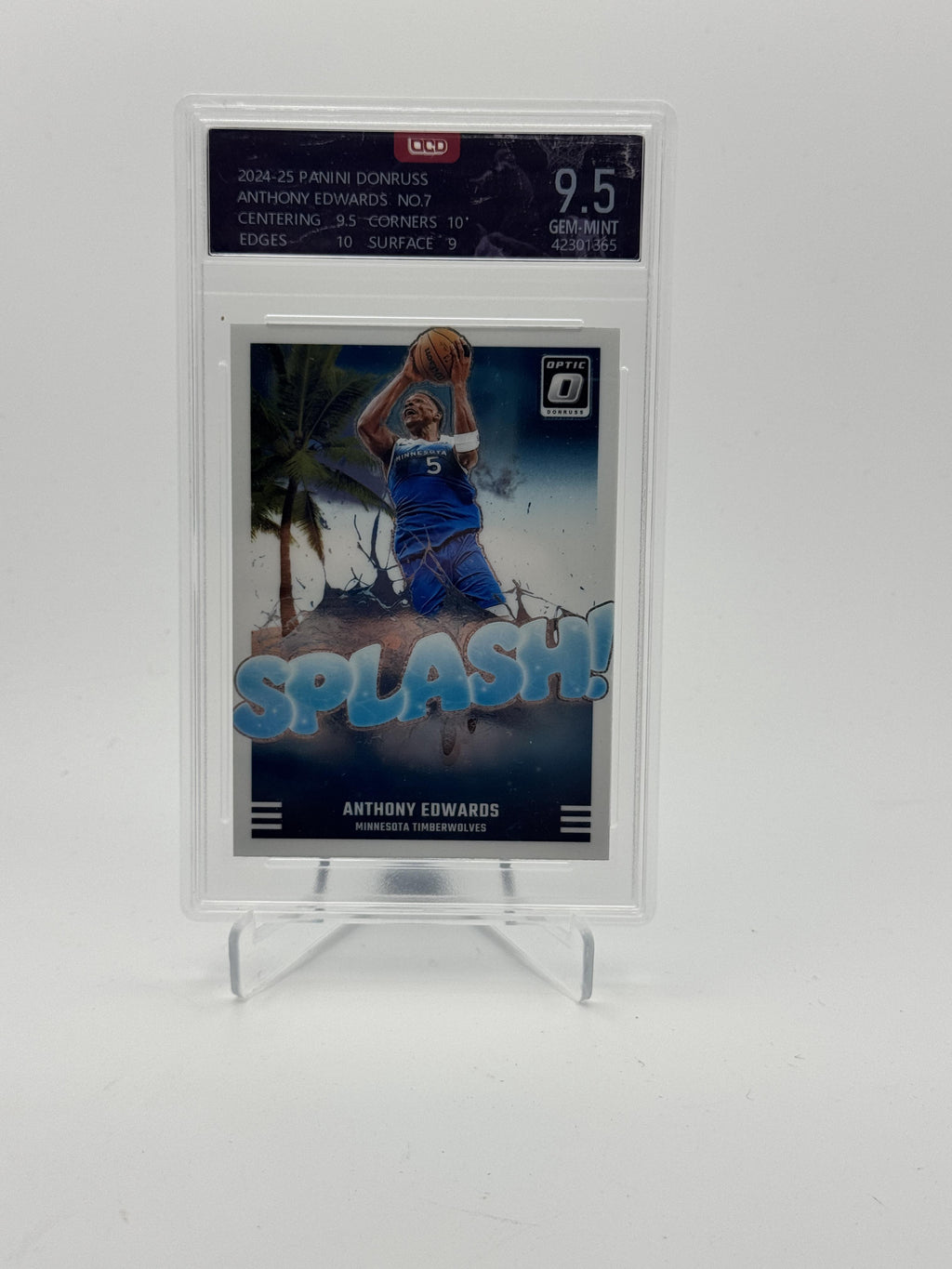 2024-25 Donruss Optic #7 Anthony Edwards Splash! OCD-9.5