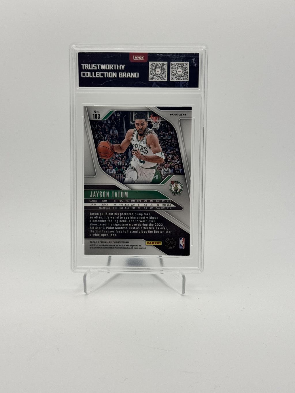 2024-25 Panini Prizm #103 Jayson Tatum Prizms Green OCD-9.5