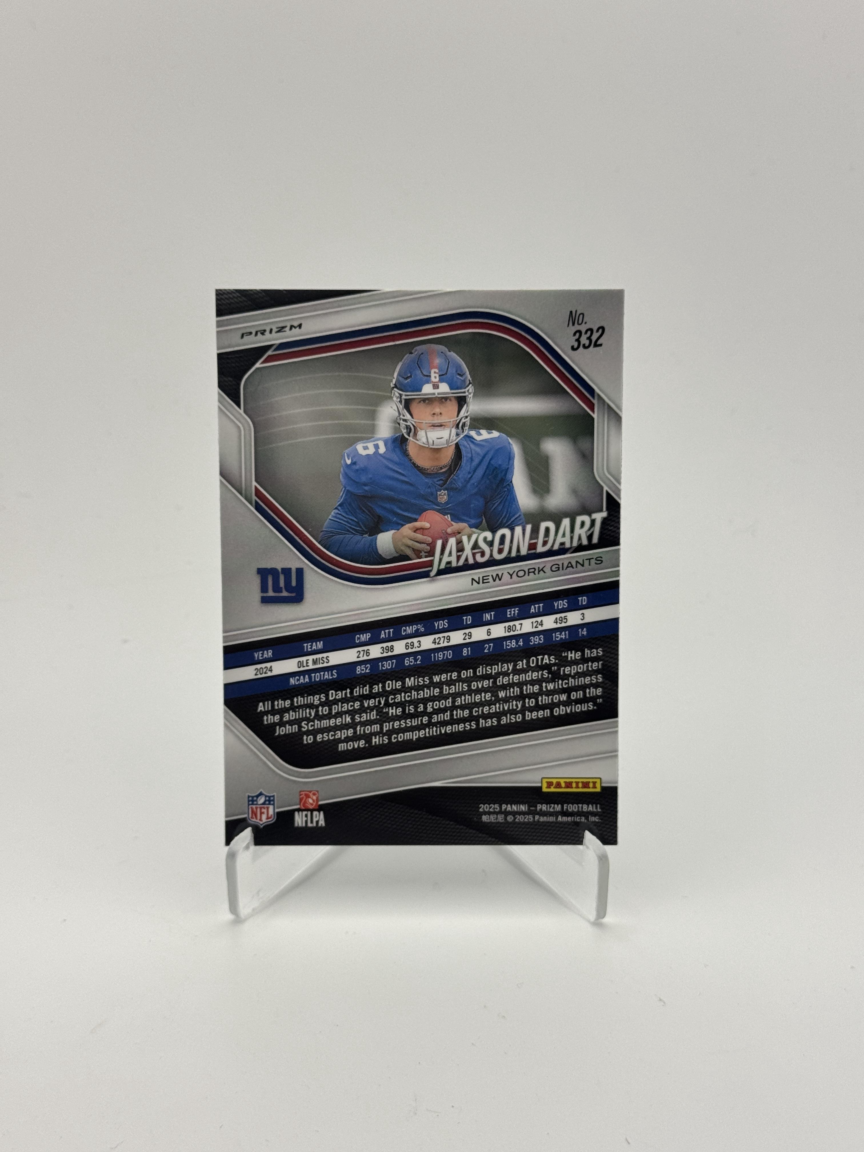 2025 Panini Prizm #332 Jaxson Dart Lazer