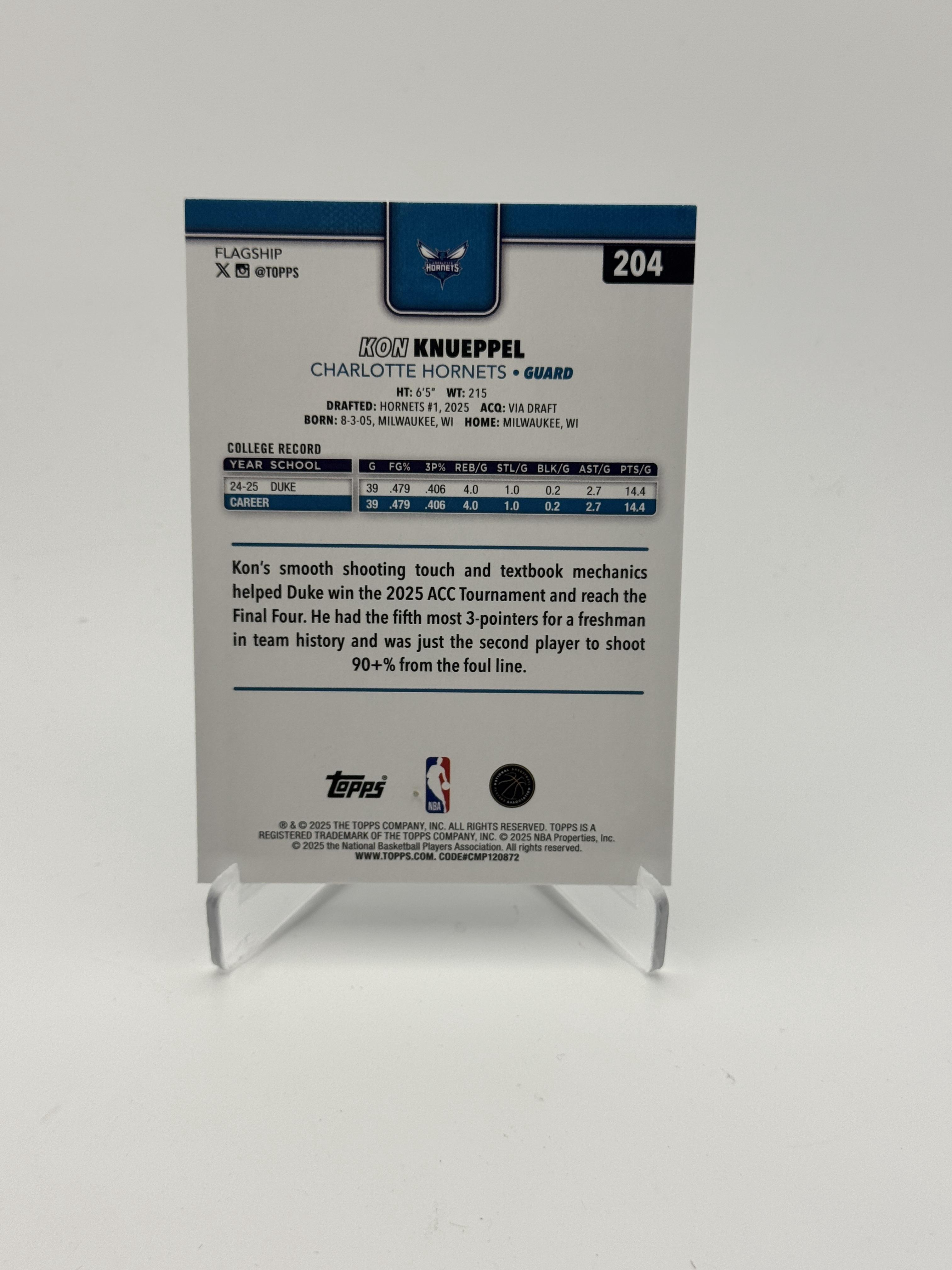 2025-26 Topps #204 Kon Knueppel