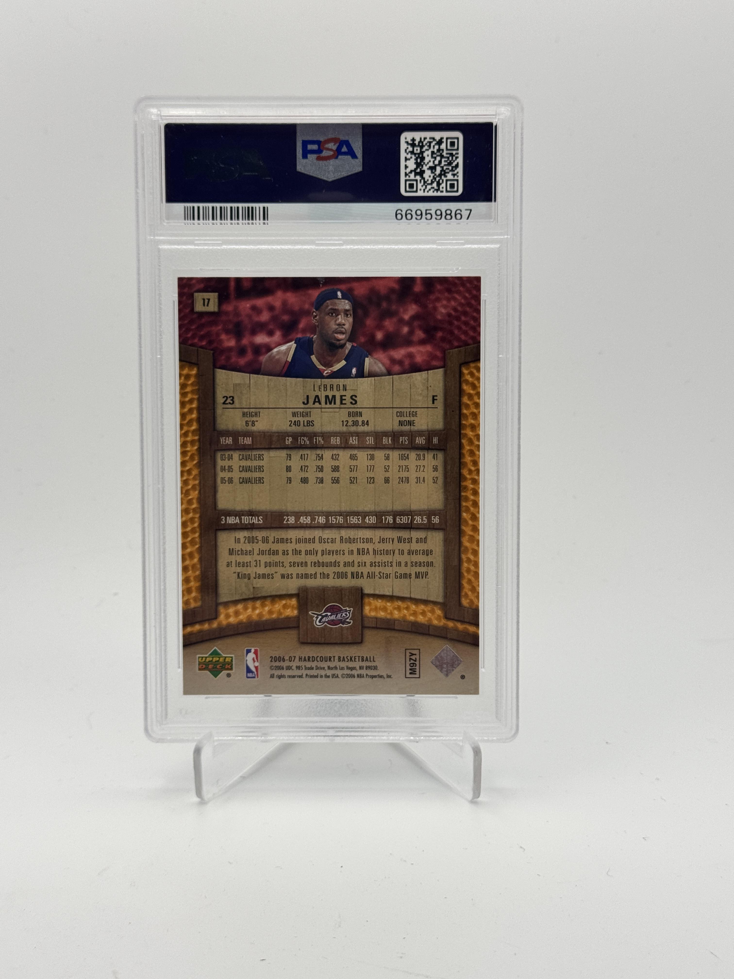 2006 Upper Deck Hardcourt #17 Lebron James PSA 9