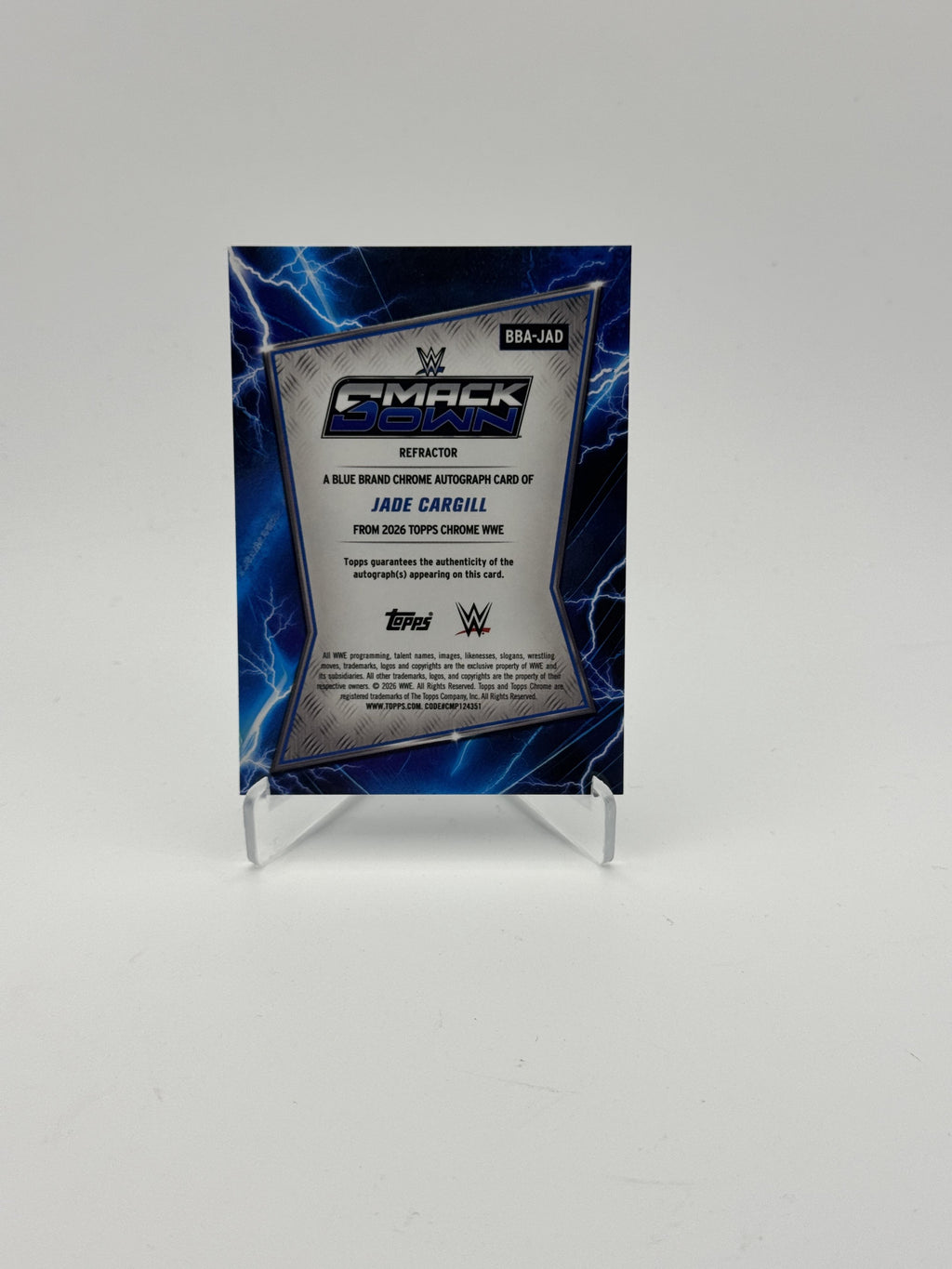 2026 Topps Chrome WWE #BBA-JAD Jade Cargill Blue Brand Autographs