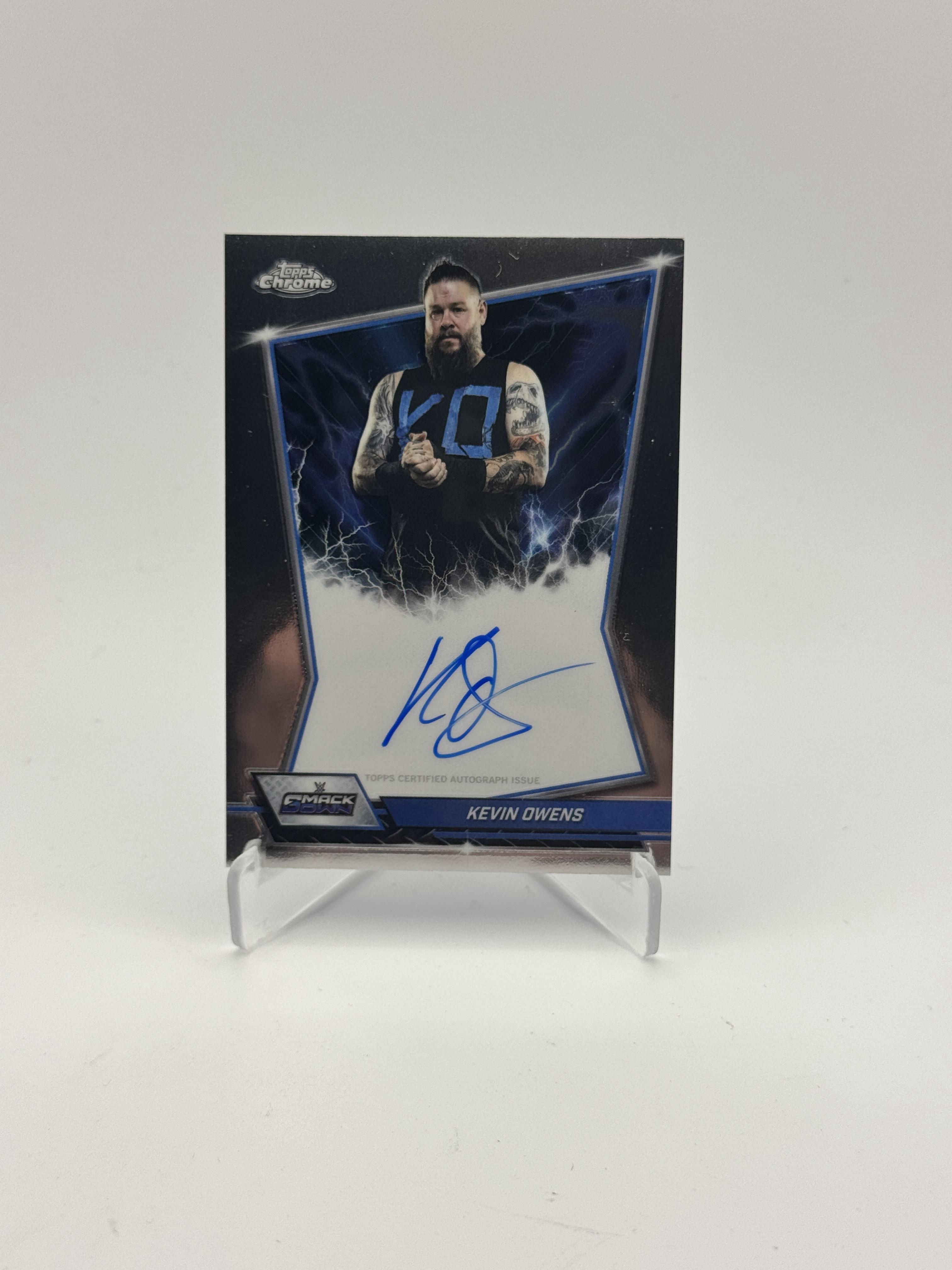 2026 Topps Chrome WWE #BBA-KEV Kevin Owens Blue Brand Autographs
