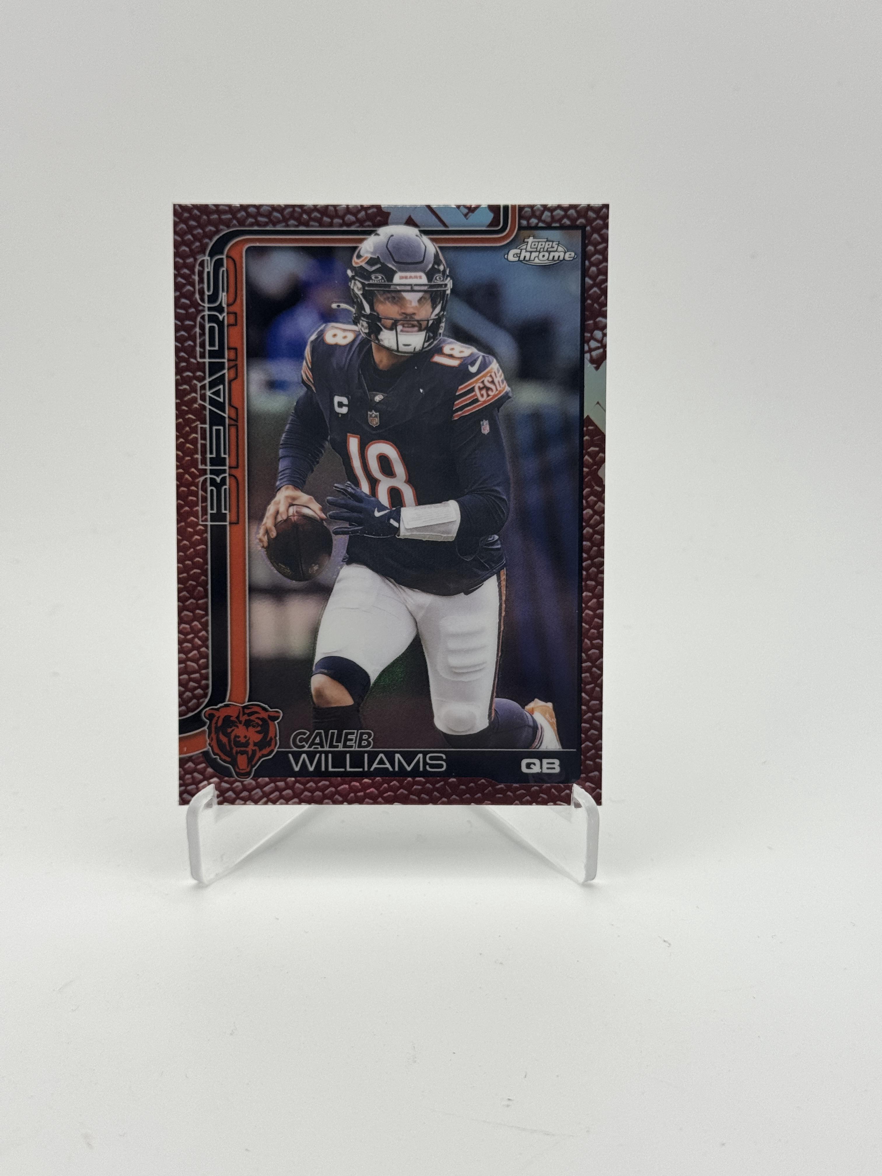 2025 Topps Chrome #52 Caleb Williams Football Leather Refractor