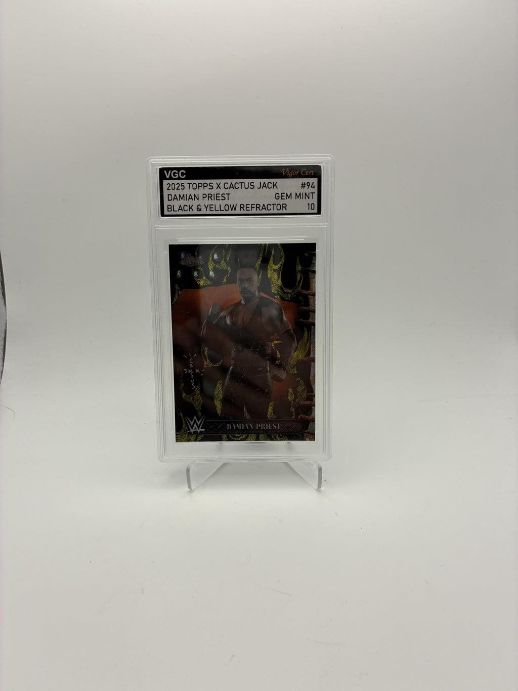 2025 Topps Chrome WWE x Cactus Jack #94 Damian Priest Black & Yellow Other 10