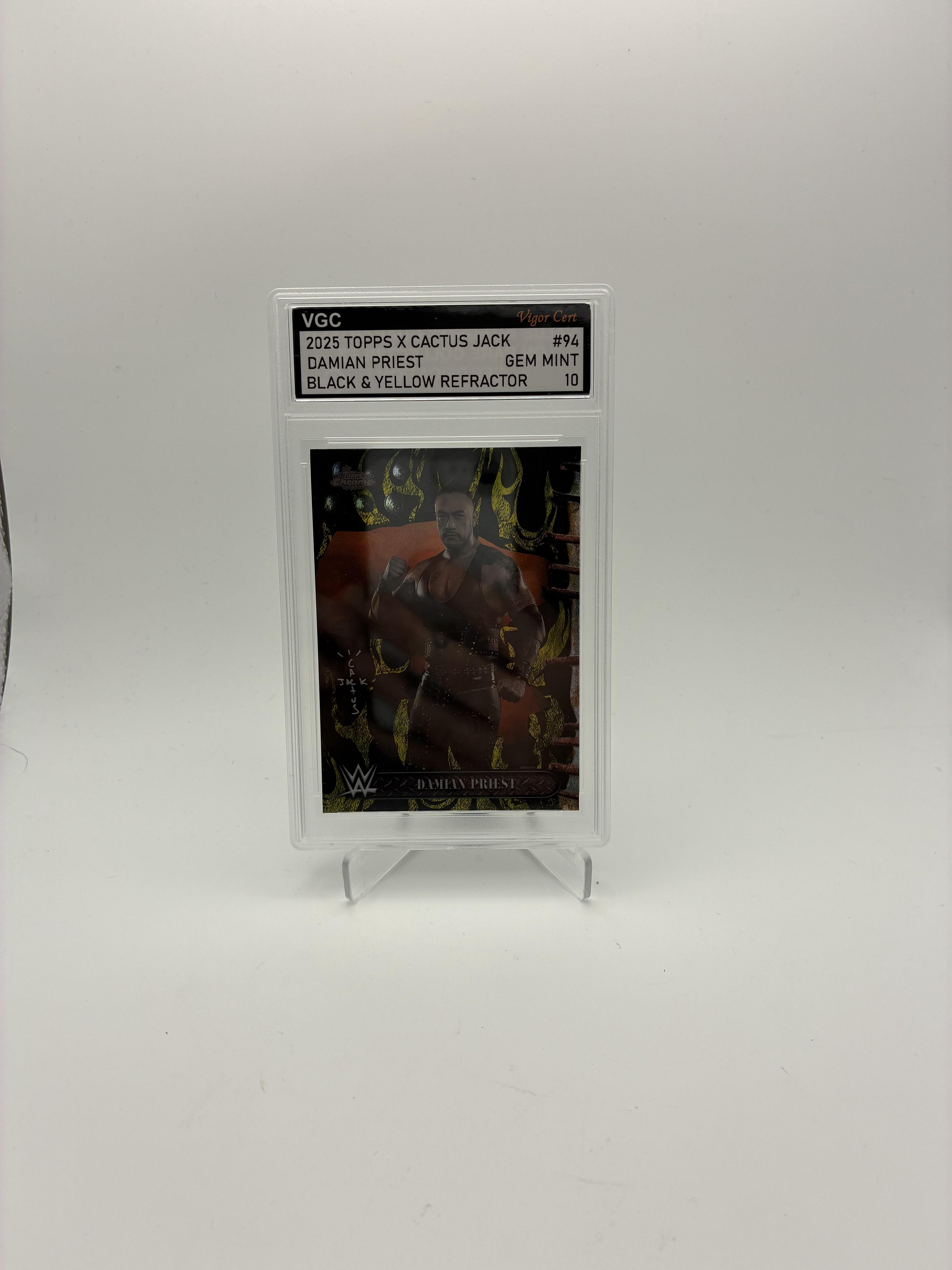 2025 Topps Chrome WWE x Cactus Jack #94 Damian Priest Black & Yellow Other 10