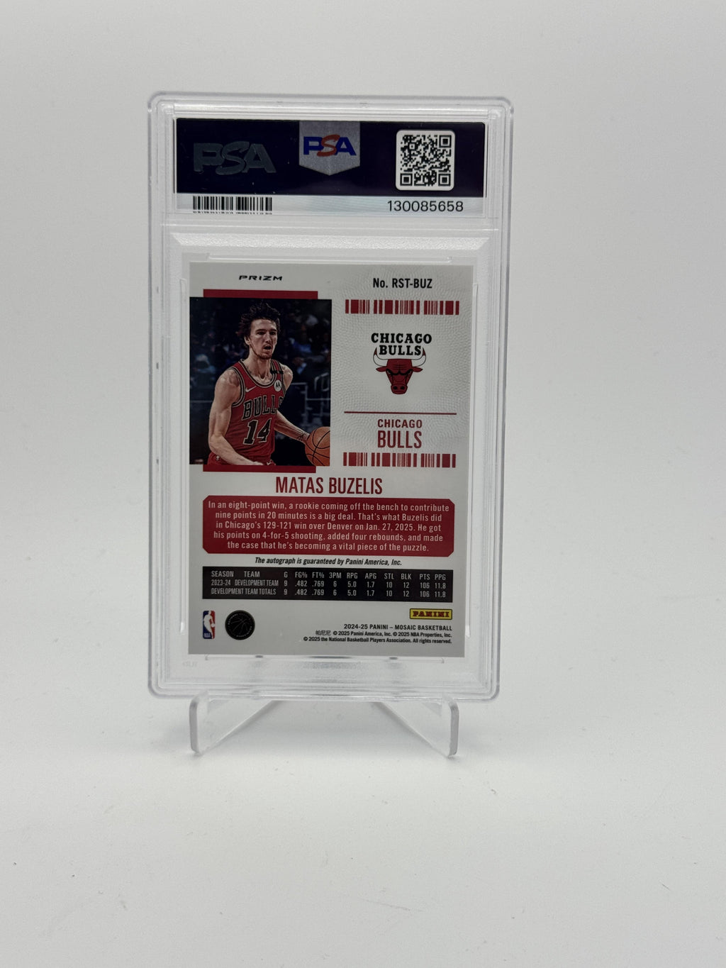 2024-25 Panini Mosaic #RST-BUZ Matas Buzelis Rookie Season Ticket International