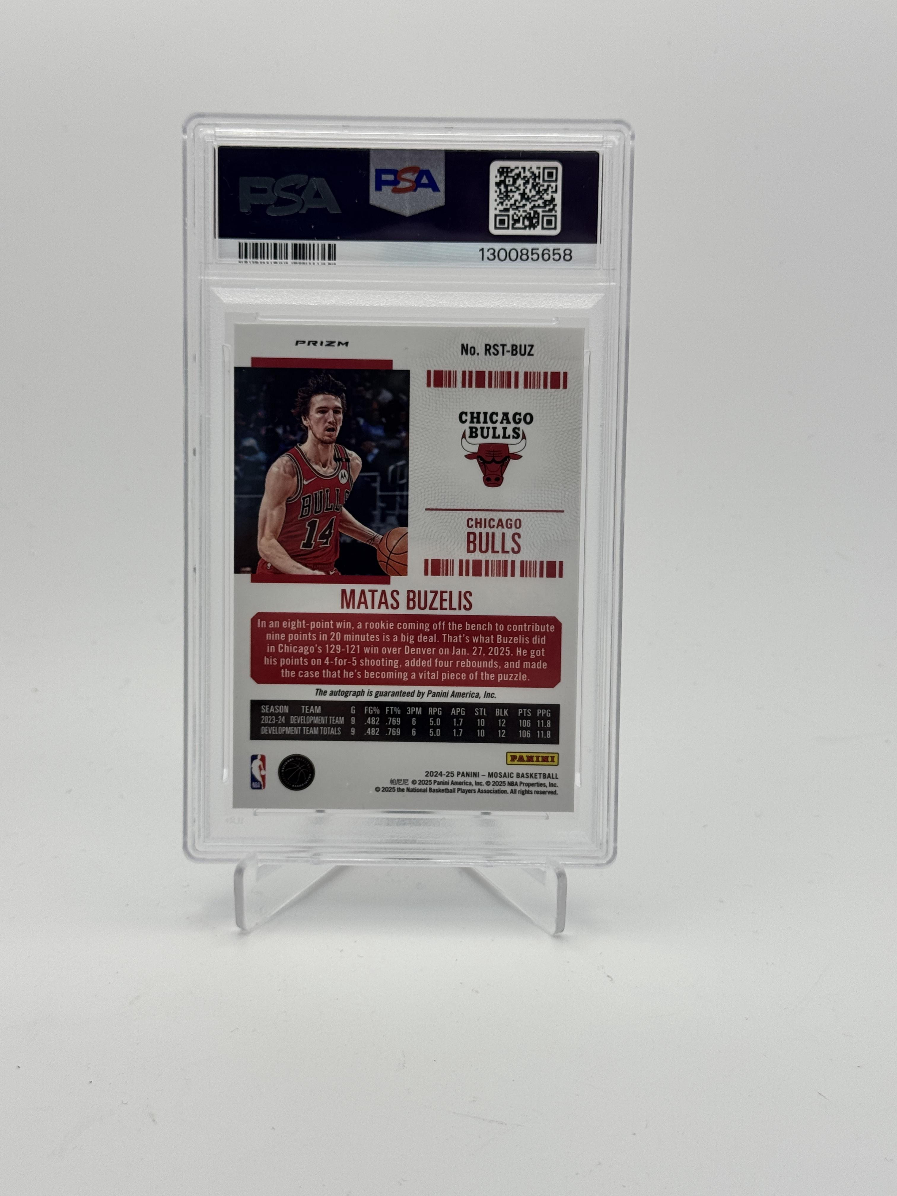 2024-25 Panini Mosaic #RST-BUZ Matas Buzelis Rookie Season Ticket International