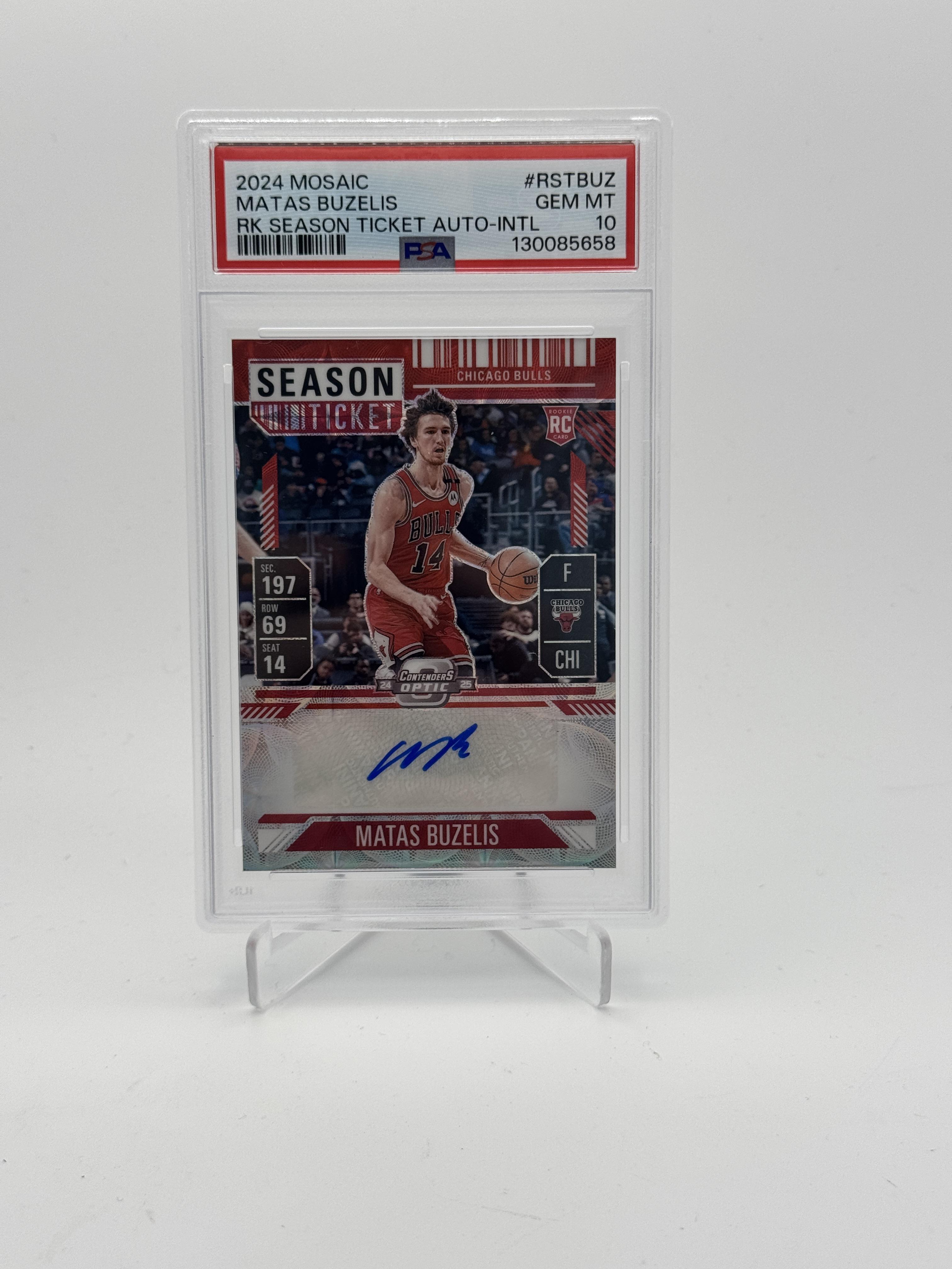 2024-25 Panini Mosaic #RST-BUZ Matas Buzelis Rookie Season Ticket International