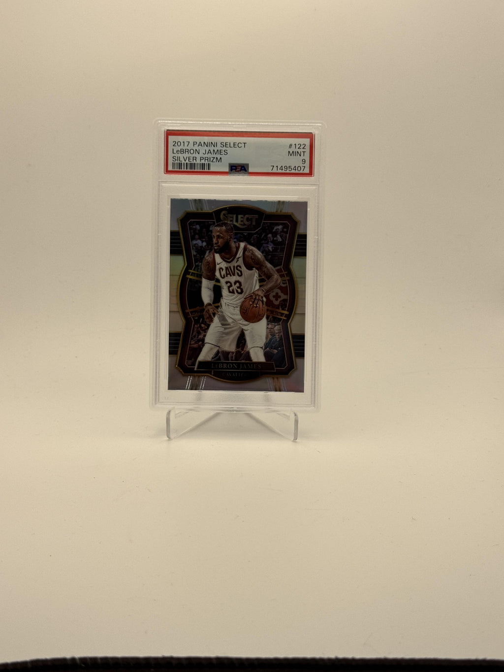 2017-18 Panini Select #122 LeBron James Silver Prizms PSA 9
