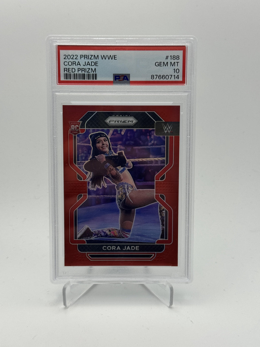 2022 Panini Prizm WWE #188 Cora Jade Red #/299