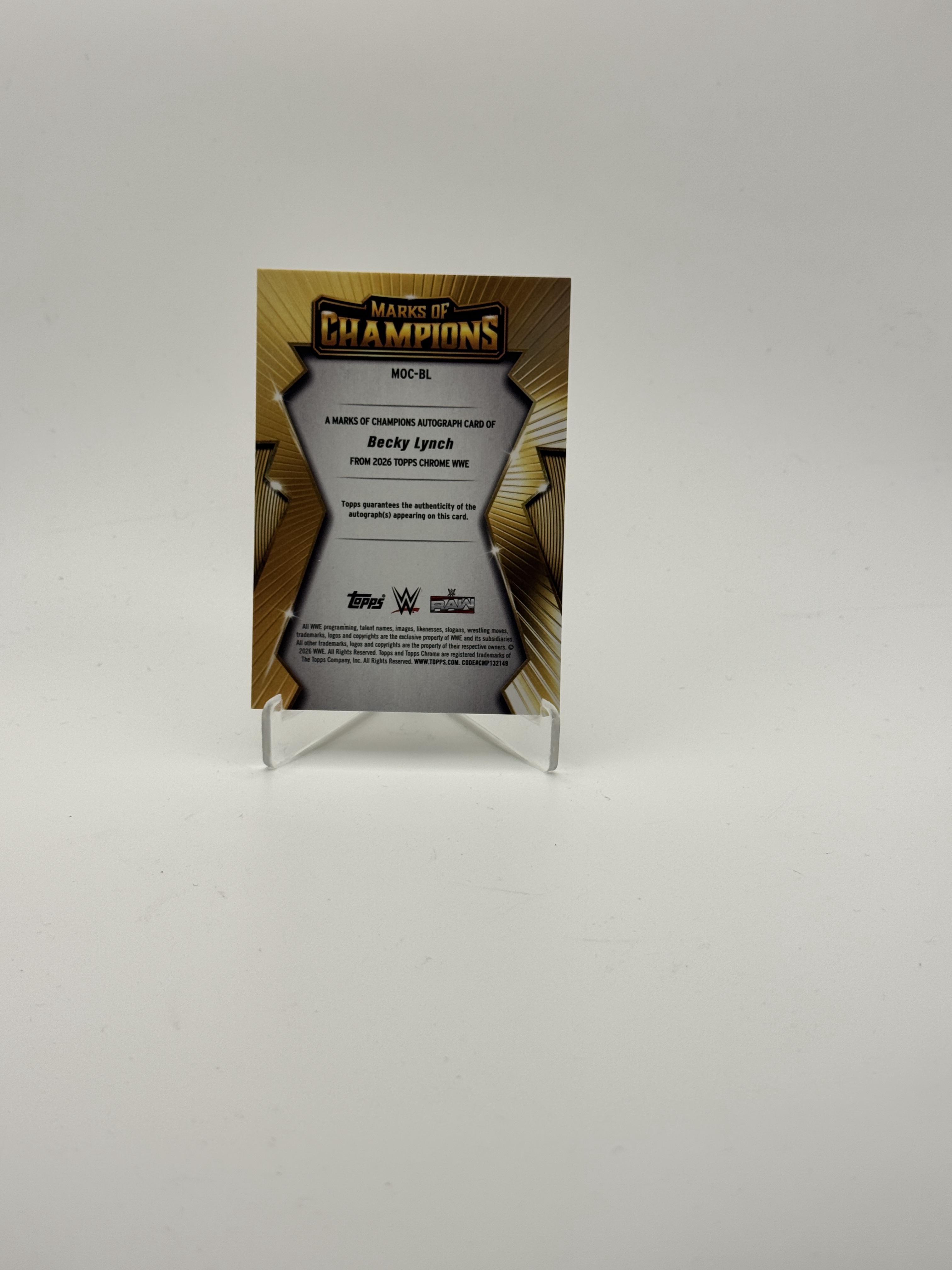 2026 Topps Chrome WWE Becky Lynch Marks of Champions Autographs Geometric #/50