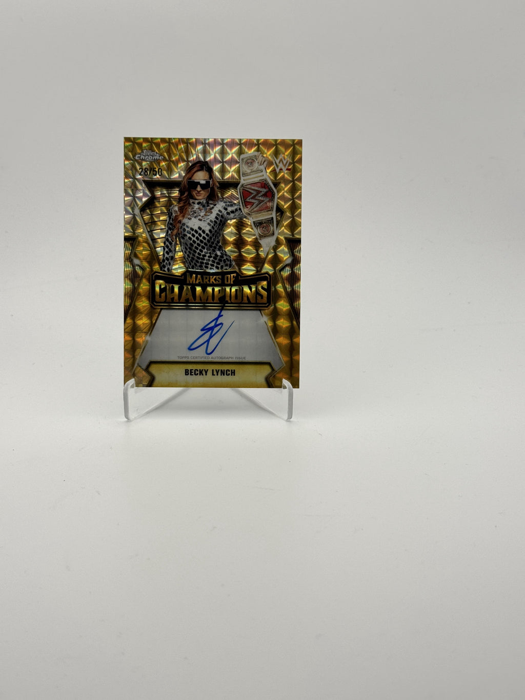 2026 Topps Chrome WWE Becky Lynch Marks of Champions Autographs Geometric #/50