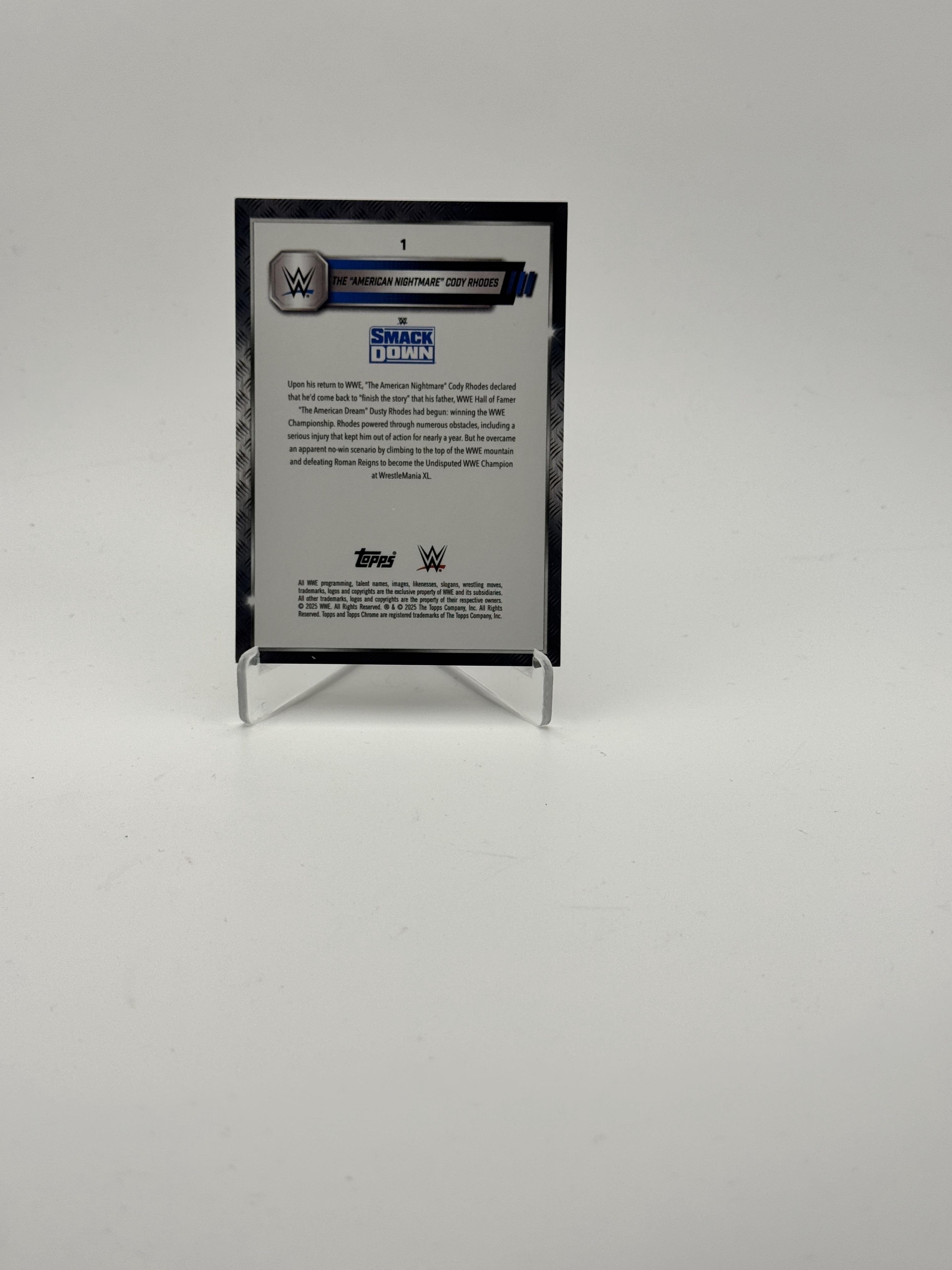 2025 Topps Chrome WWE #1 The "American Nightmare" Cody Rhodes Gold #/50
