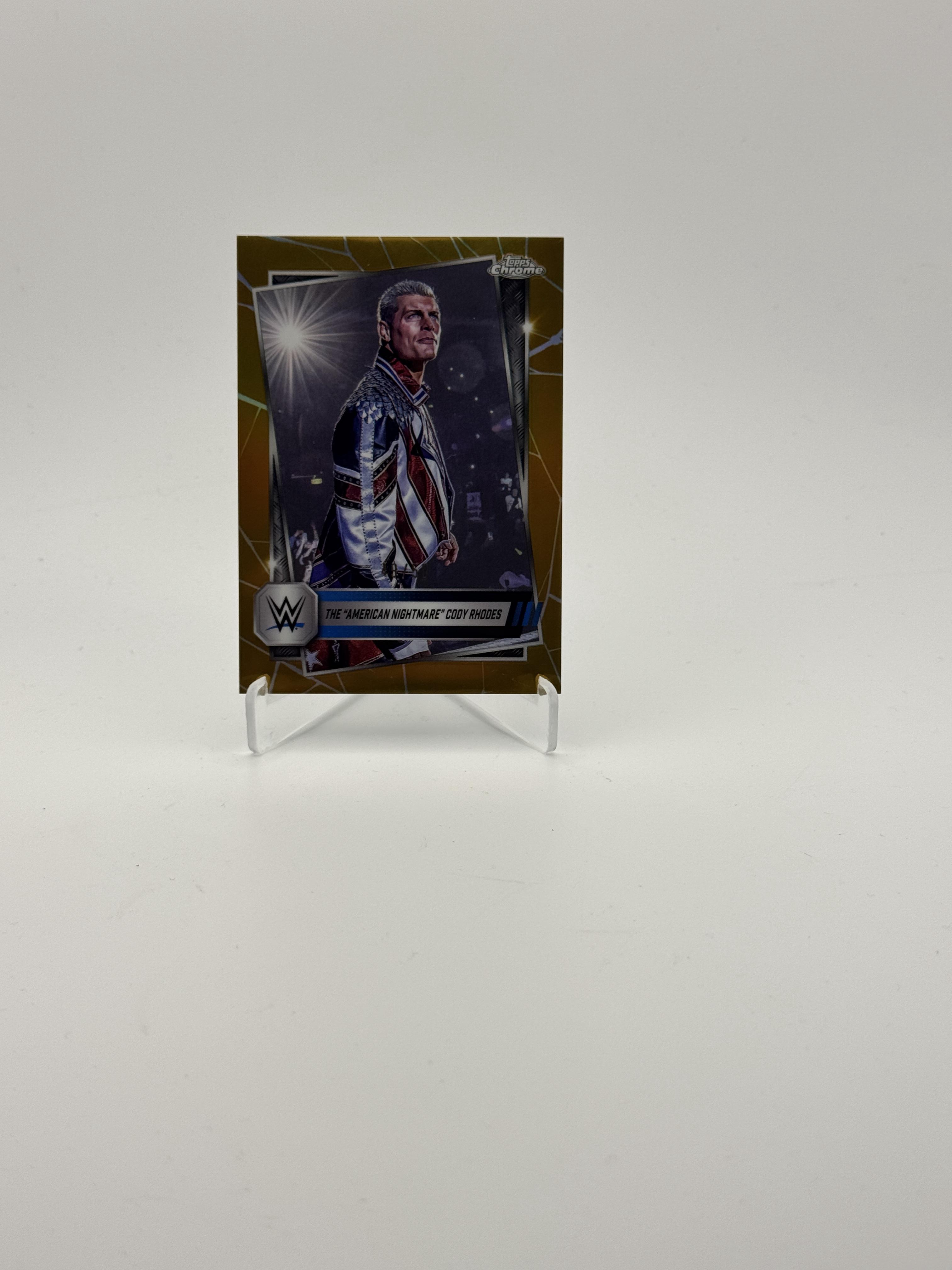 2025 Topps Chrome WWE #1 The "American Nightmare" Cody Rhodes Gold #/50