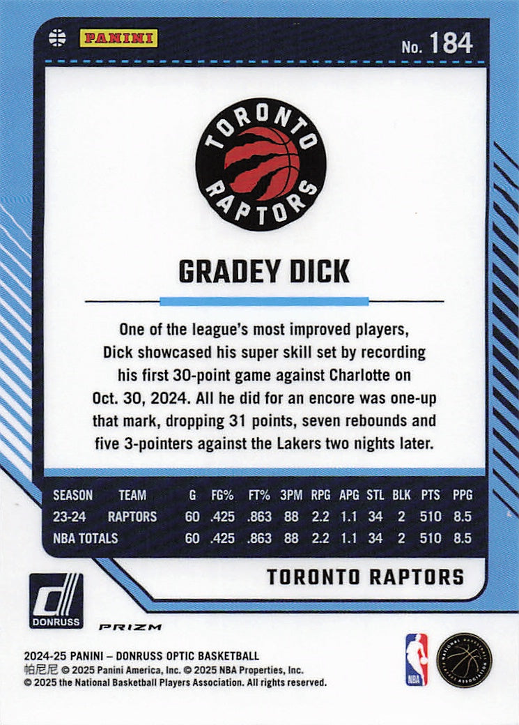 2024-25 Donruss Optic #184 Gradey Dick Holo