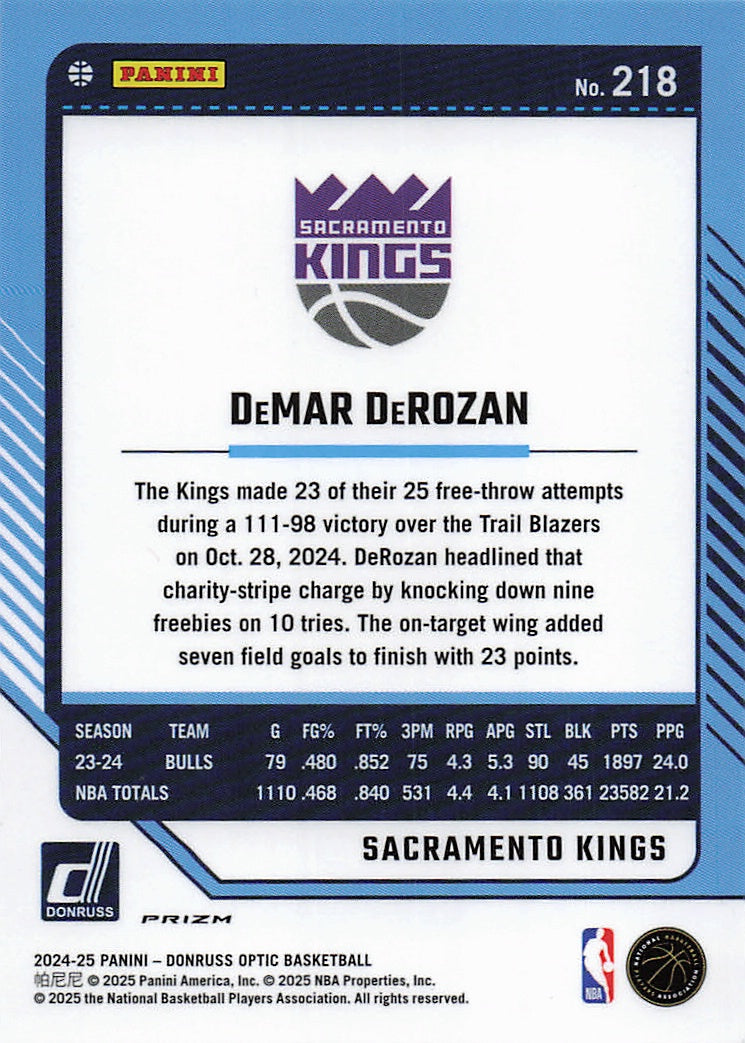 2024-25 Donruss Optic #218 DeMar DeRozan Holo