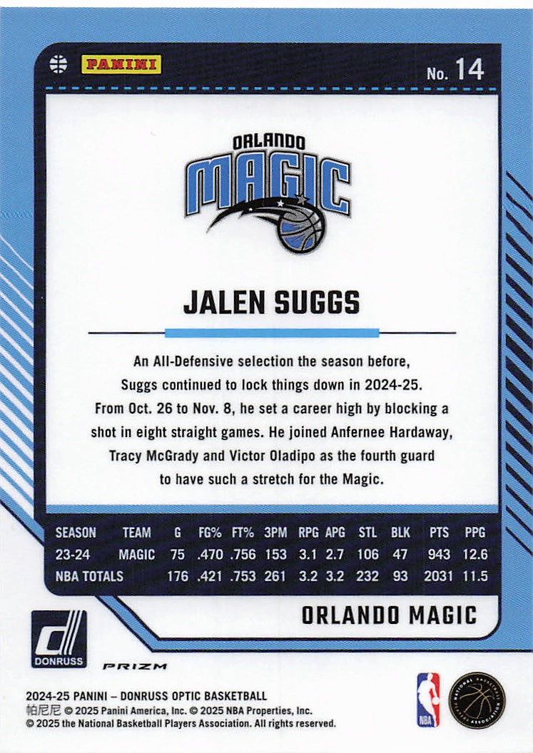 2024-25 Donruss Optic #14 Jalen Suggs Holo